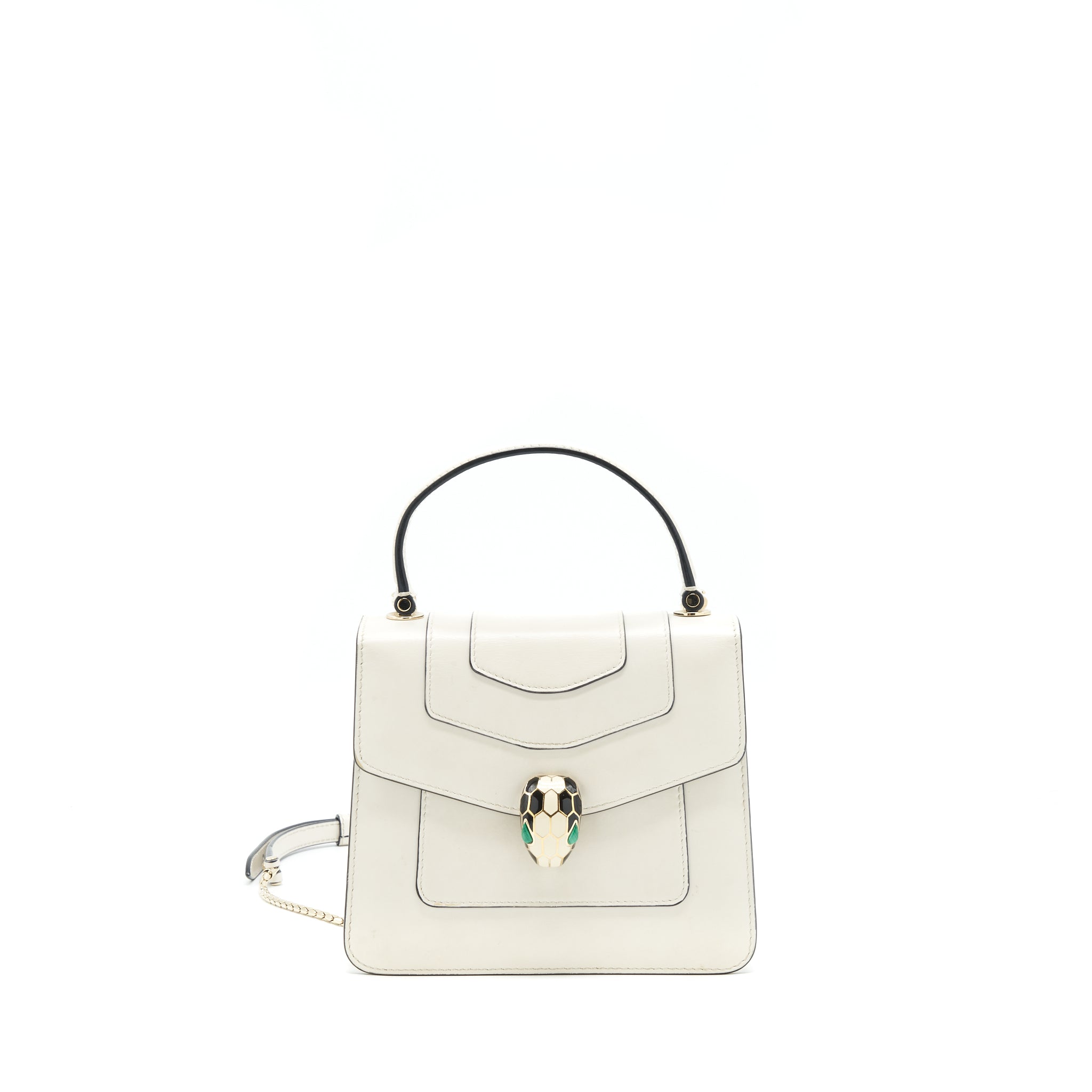 BVLGARI TOP HANDLE SERPENTI BAG WHITE