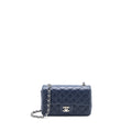 CHANEL CLASSIC MINI RECTANGULAR FLAP BAG CAVIAR NAVY SHW