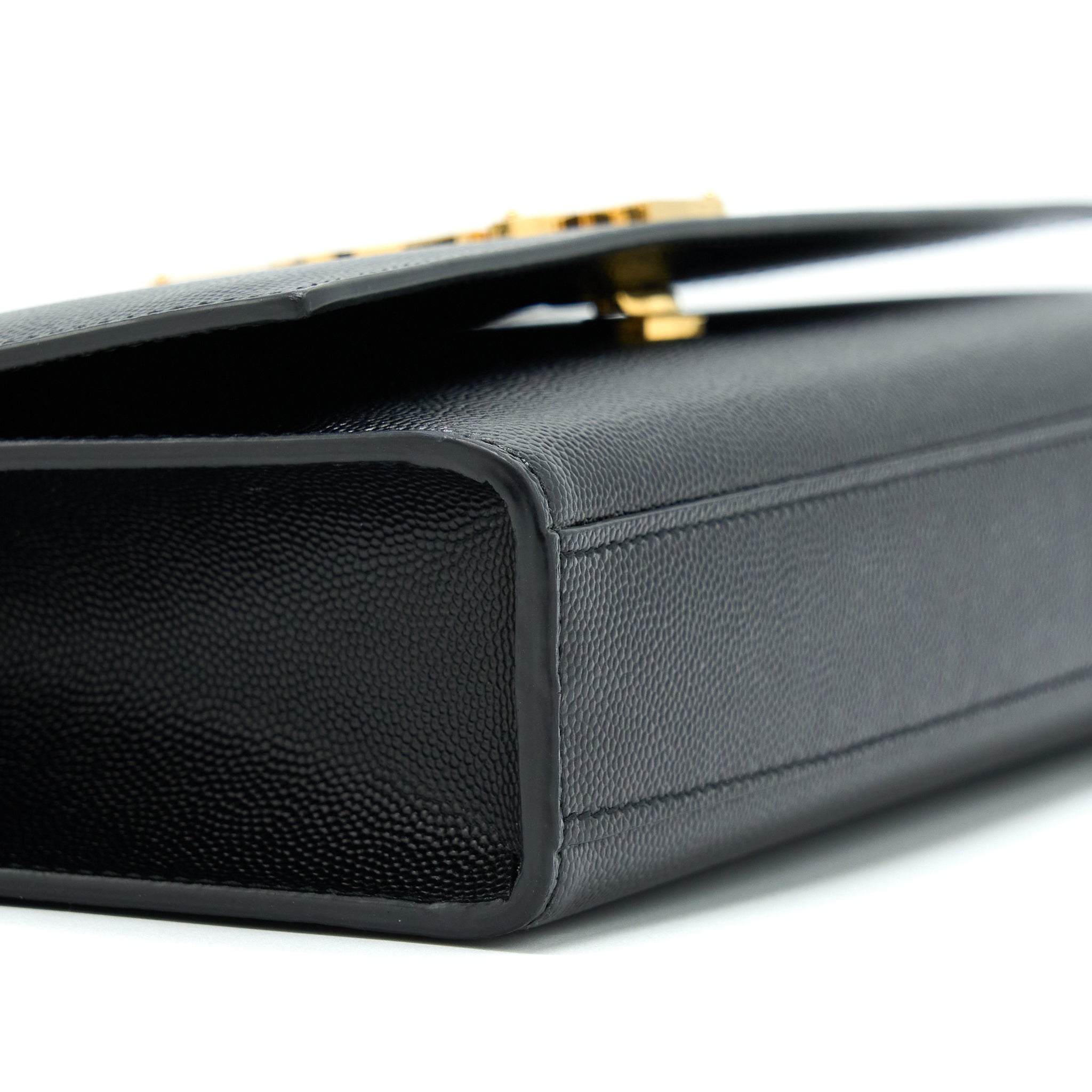 SAINT LAURENT/ YSL MEDIUM KATE BAG GRAINED CALFSKIN BLACK GHW