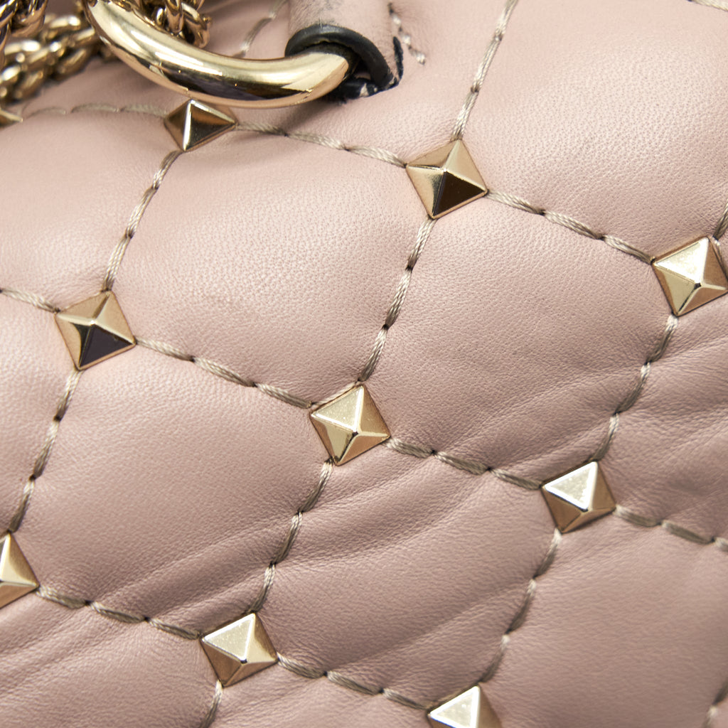 VALENTINO ROCKSTUD SPIKE NAPPA LEATHER CROSSBODY BAGS POUDRE