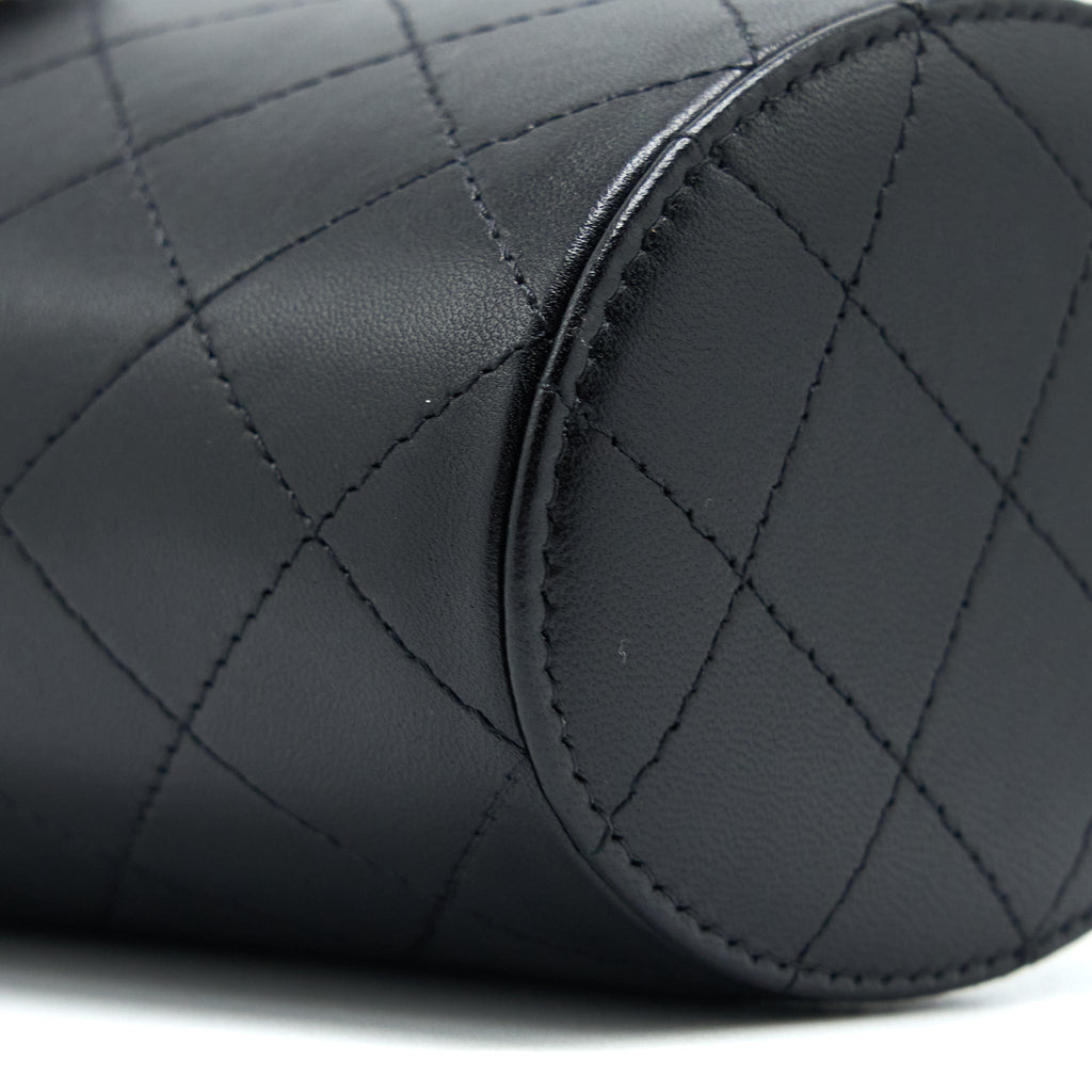 CHANEL VERTICAL CLUTCH WITH CHAIN LAMBSKIN BLACK LGHW