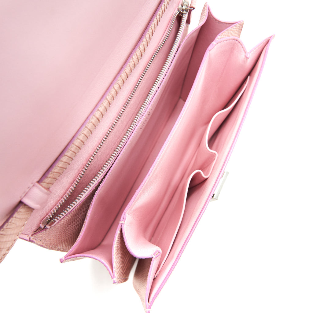 CELINE CLASSIC BAG IN LIZARD LIGHT PINK