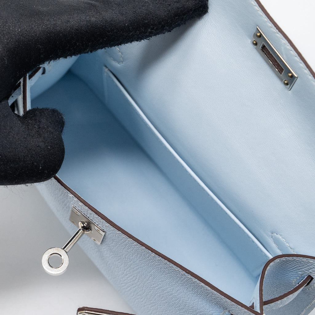 HERMES MINI KELLY II EPSOM BLUE BRUME SHW