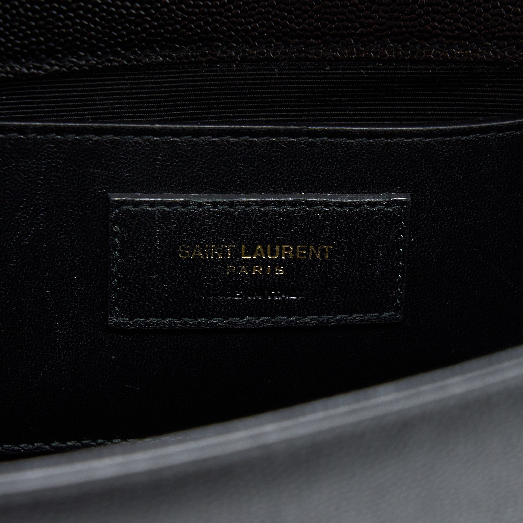 SAINT LAURENT/ YSL MEDIUM KATE BAG GRAINED CALFSKIN BLACK GHW