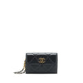 CHANEL 19 CLUTCH LAMBSKIN BLACK GHW
