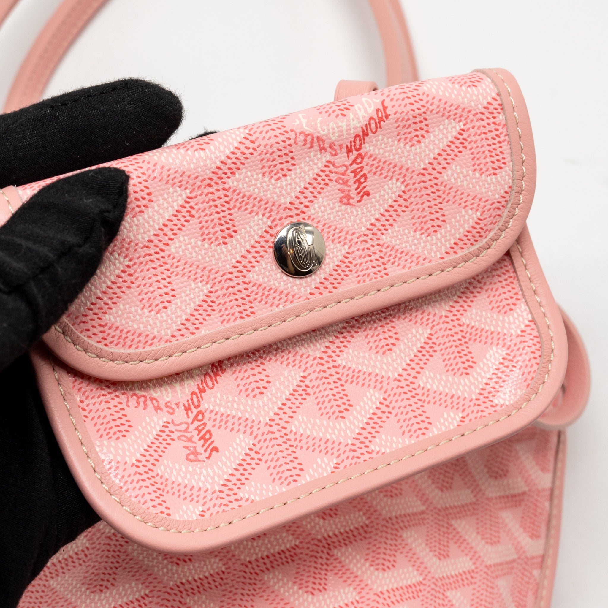 GOYARD MINI ANJOU TOTE GOYARDINE CANVAS / CALFSKIN PINK