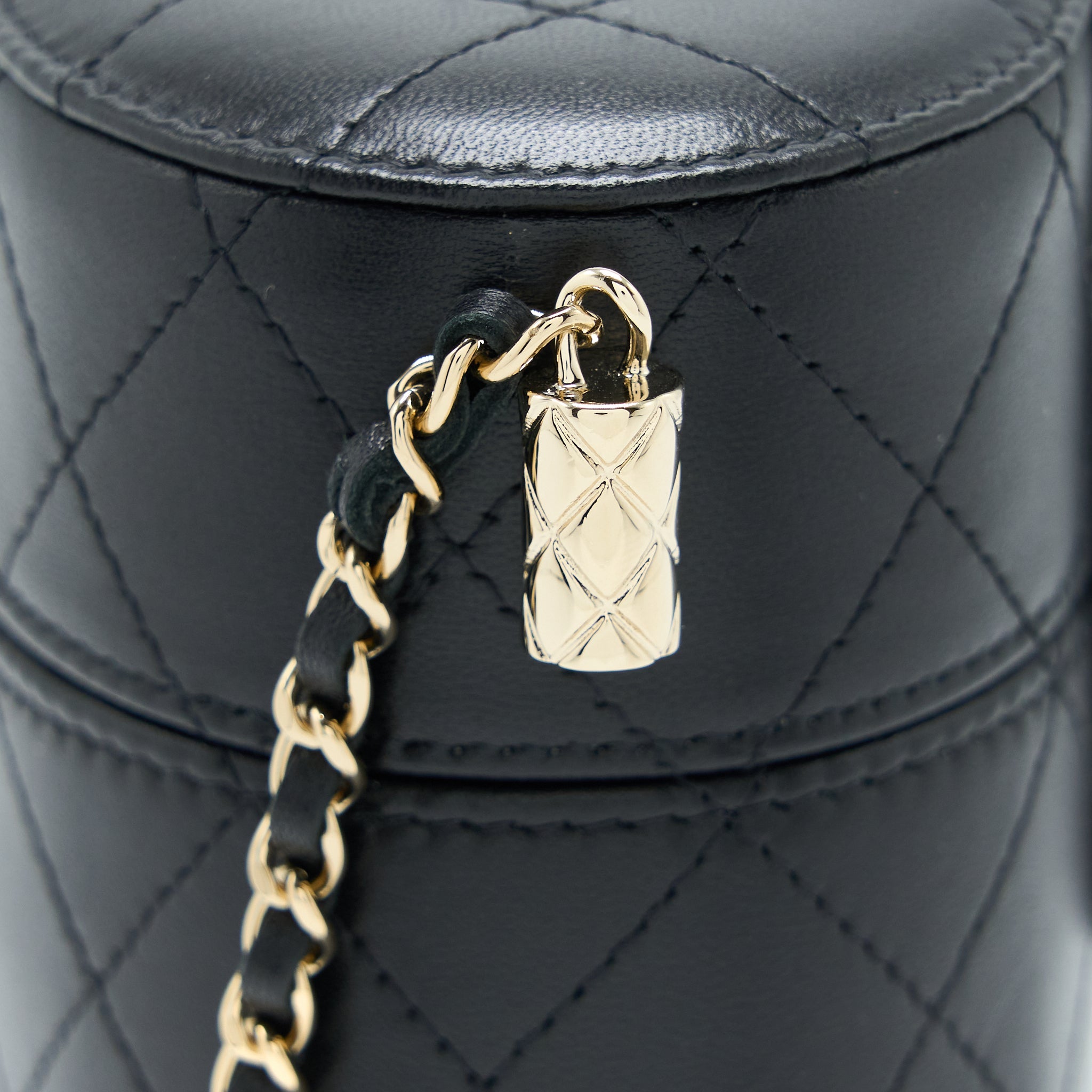 CHANEL VERTICAL CLUTCH WITH CHAIN LAMBSKIN BLACK LGHW