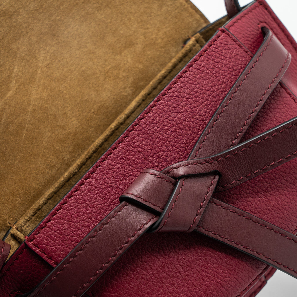 LOEWE MINI GATE BAG CALFSKIN MULTICOLOR RASPBERRY GHW
