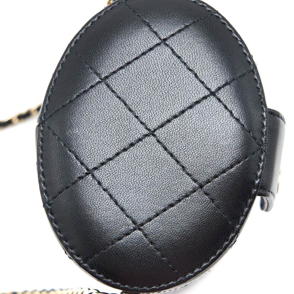 CHANEL VERTICAL CLUTCH WITH CHAIN LAMBSKIN BLACK LGHW