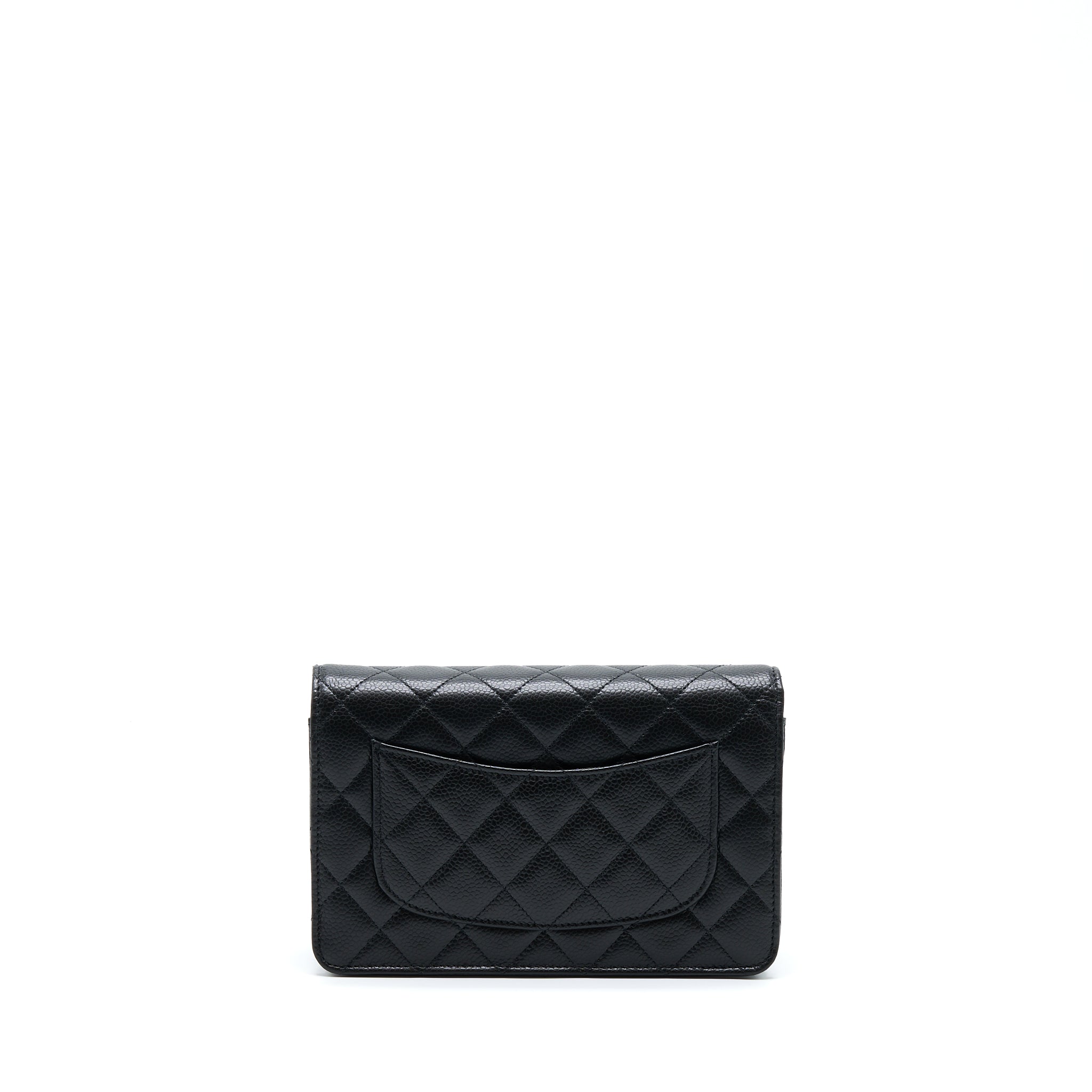 CHANEL CLASSIC WALLET ON CHAIN CAVIAR BLACK GHW (MICROCHIP)
