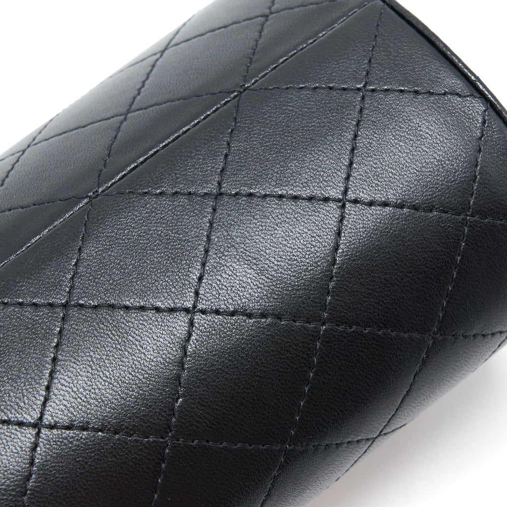 CHANEL VERTICAL CLUTCH WITH CHAIN LAMBSKIN BLACK LGHW
