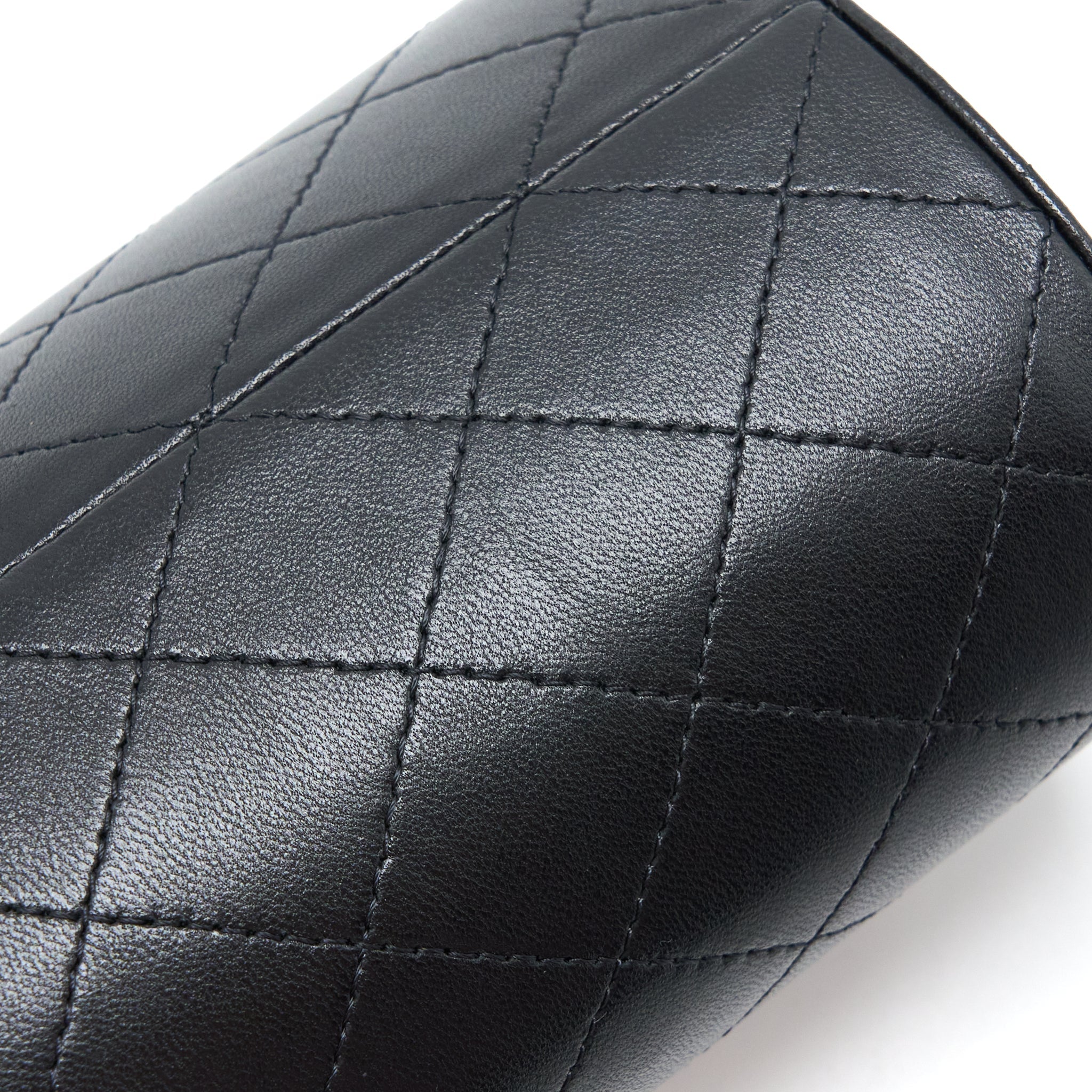 CHANEL VERTICAL CLUTCH WITH CHAIN LAMBSKIN BLACK LGHW