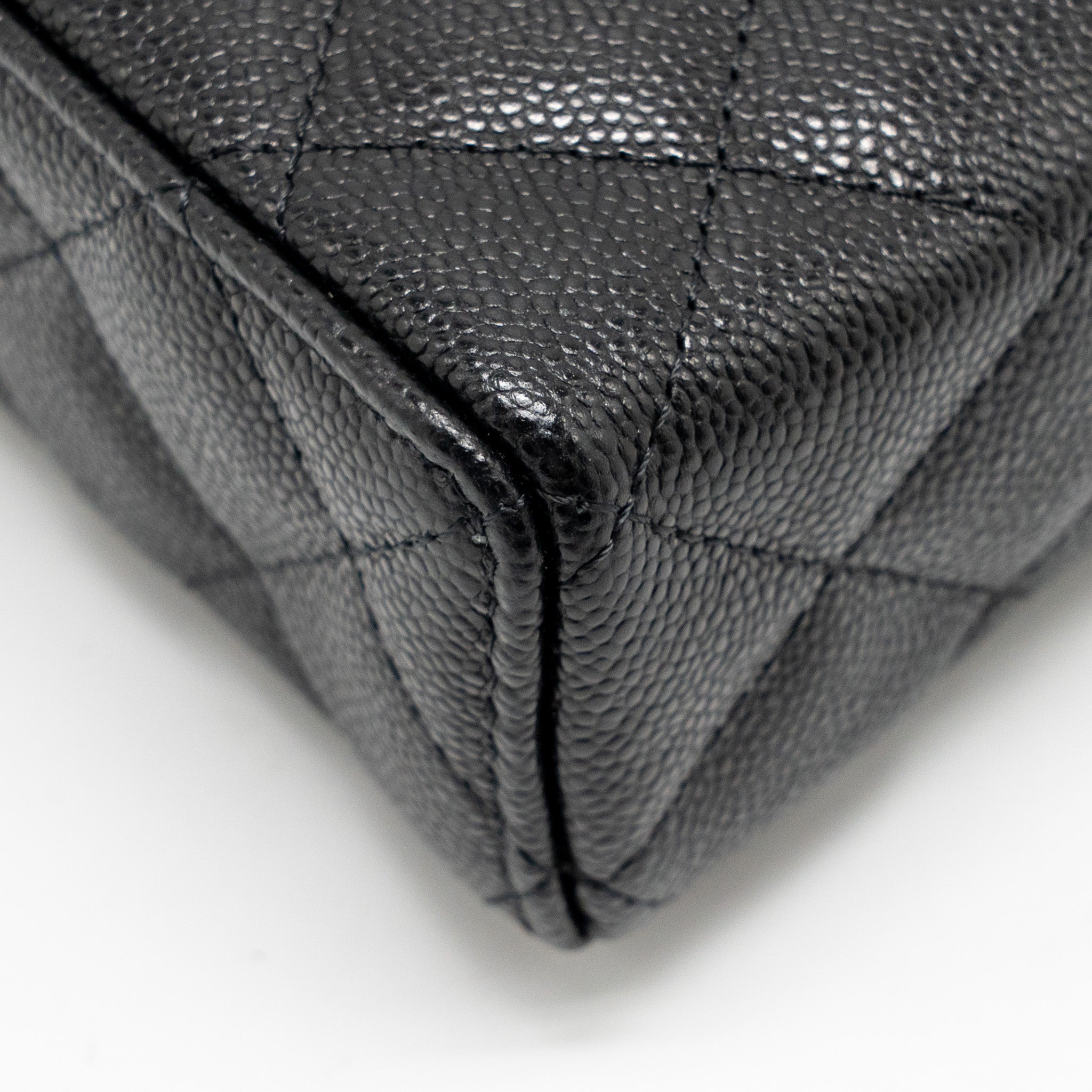 CHANEL 25P CC TOP HANDLE VANITY BAG CAVIAR BLACK LGHW(MICROCHIP)