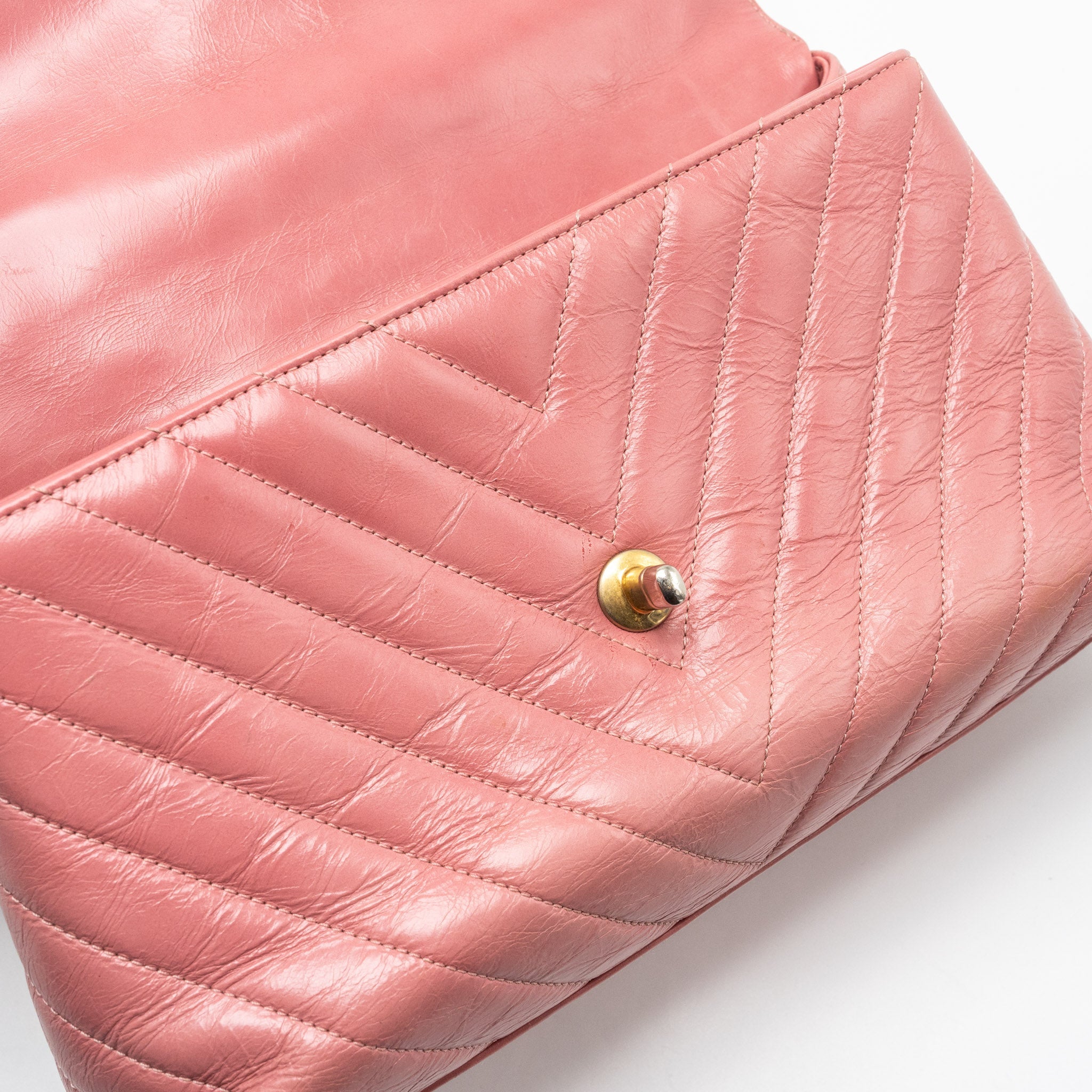 CHANEL MEDIUM COCO HANDLE CALFSKIN / LIZARD HANDLE PINK GHW