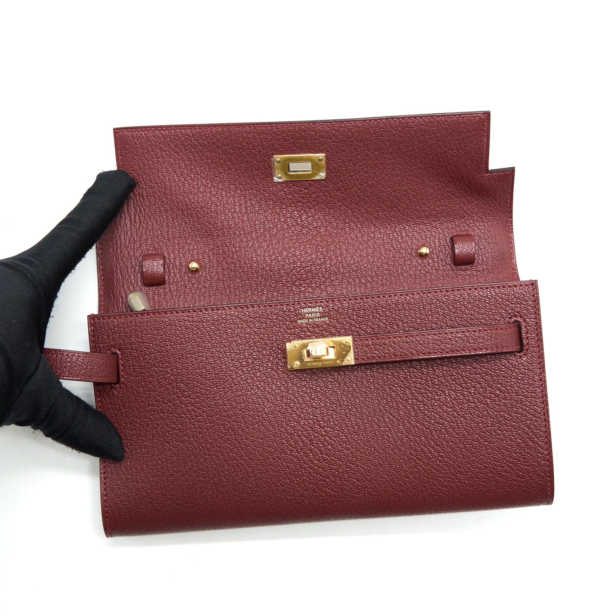 HERMES KELLY TO GO CHEVRON MYSORE 55 ROUGE H GHW