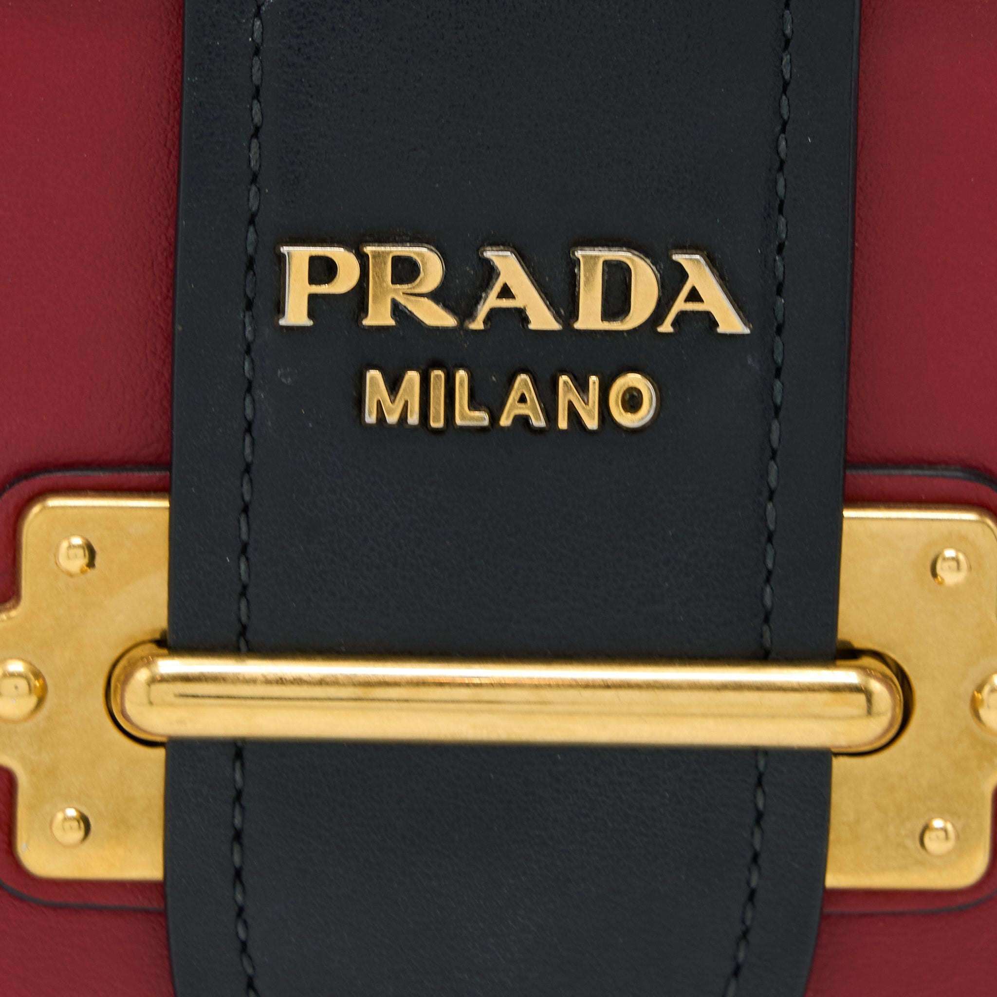 PRADA CASHIER BAG CALFSKIN RED /BLACK GHW