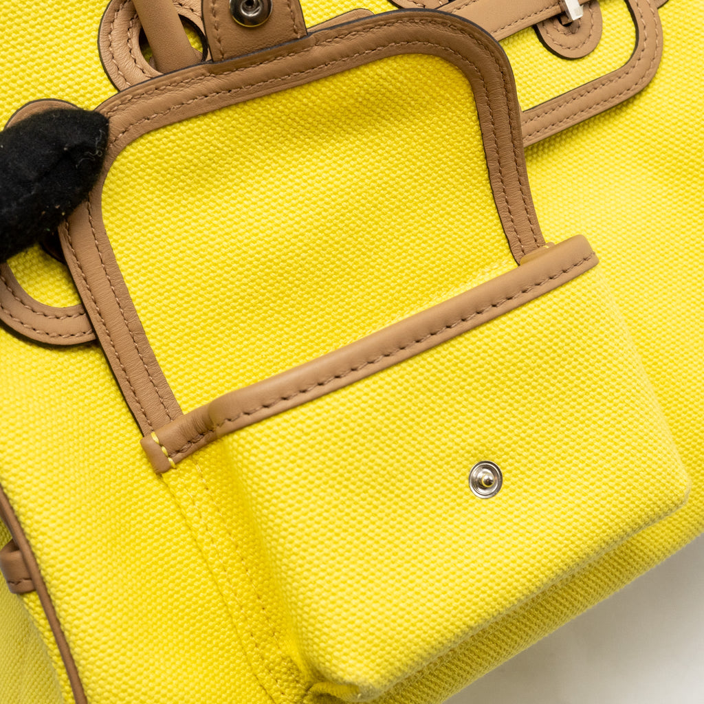HERMES BIRKIN 25 CARGO TOILE GOELAND / SWIFT JAUNE CITRON / CHAI SHW