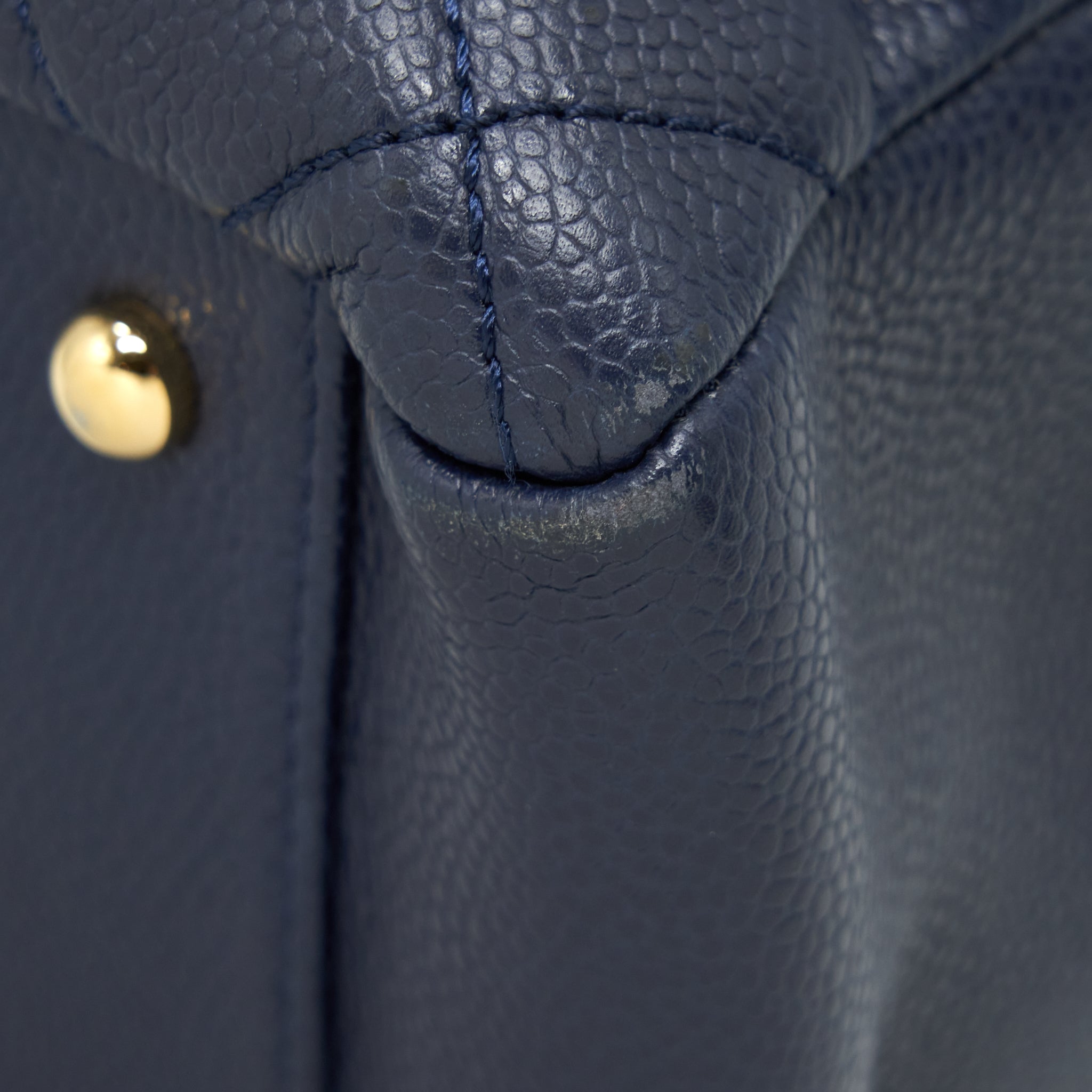 CHANEL GRAND SHOPPING TOTE XL CAVIAR NAVY BLUE GHW