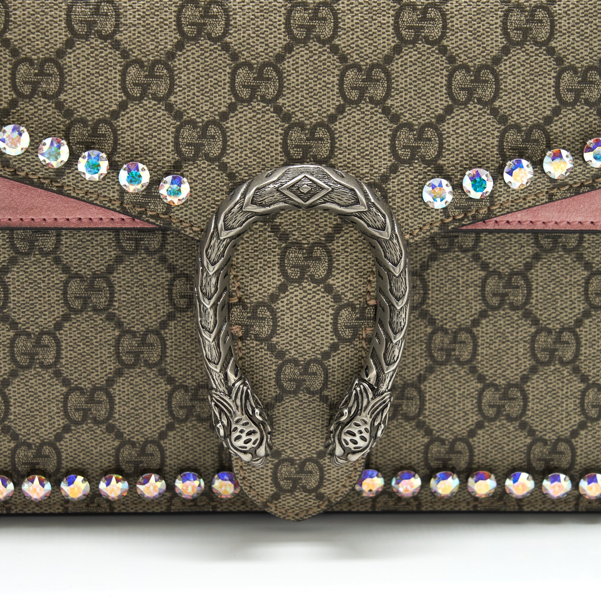 GUCCI DIONYSUS GG SMALL CRYSTAL SHOULDER BAG SHW