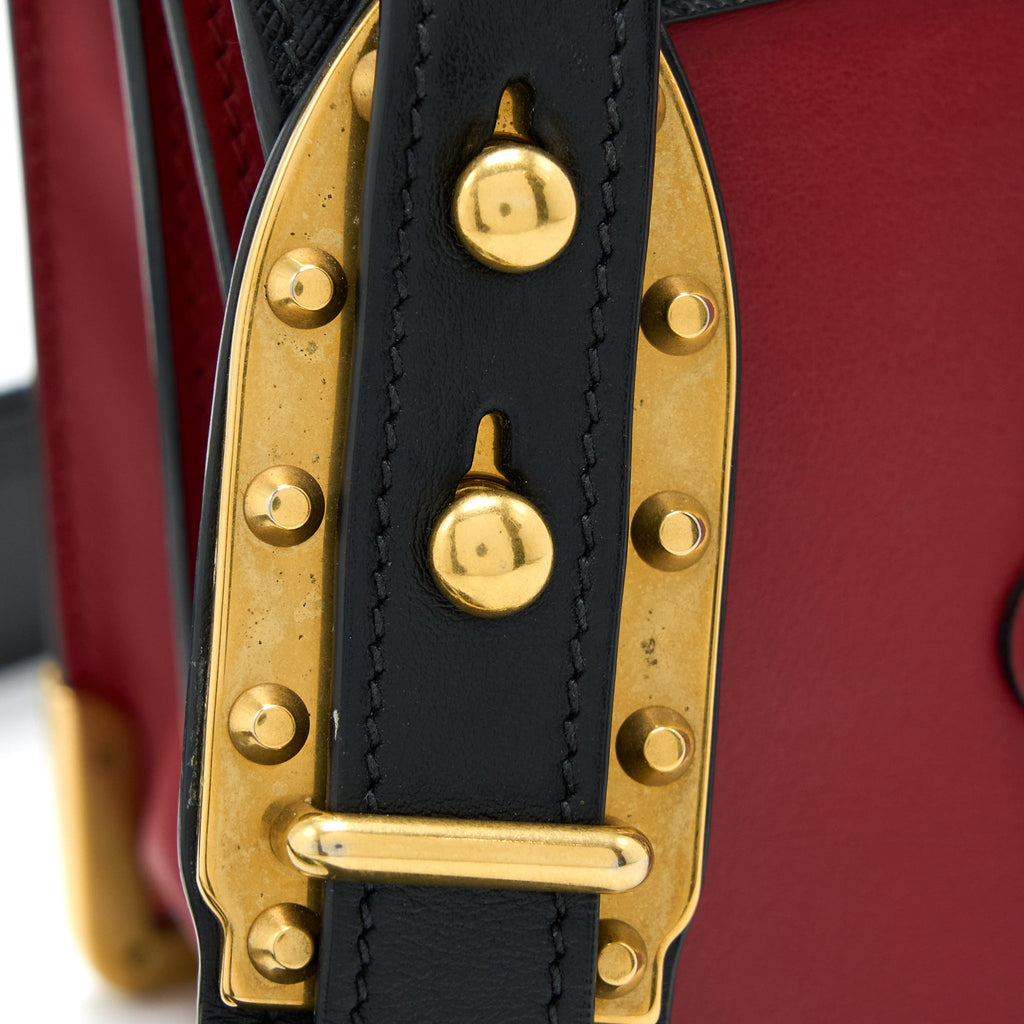 PRADA CASHIER BAG CALFSKIN RED /BLACK GHW