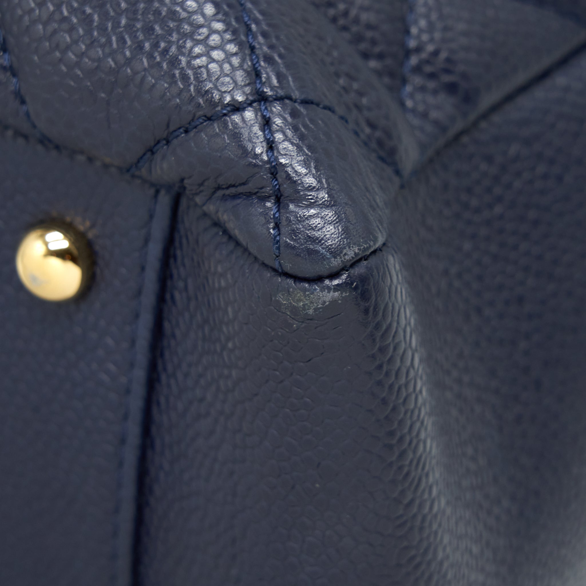 CHANEL GRAND SHOPPING TOTE XL CAVIAR NAVY BLUE GHW