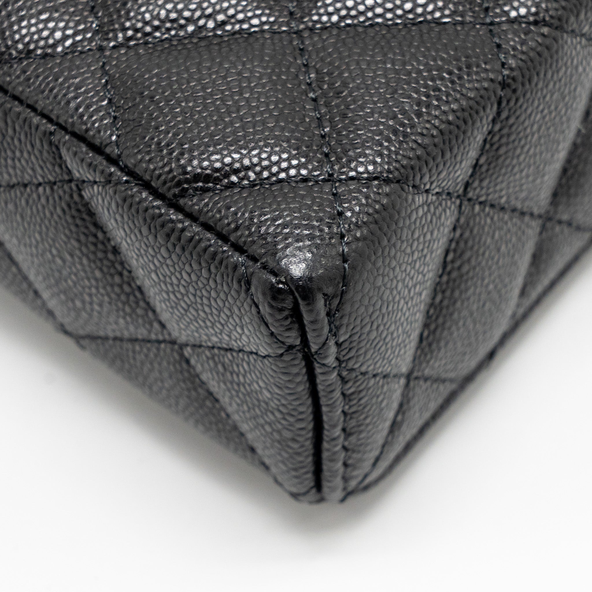 CHANEL 25P CC TOP HANDLE VANITY BAG CAVIAR BLACK LGHW(MICROCHIP)