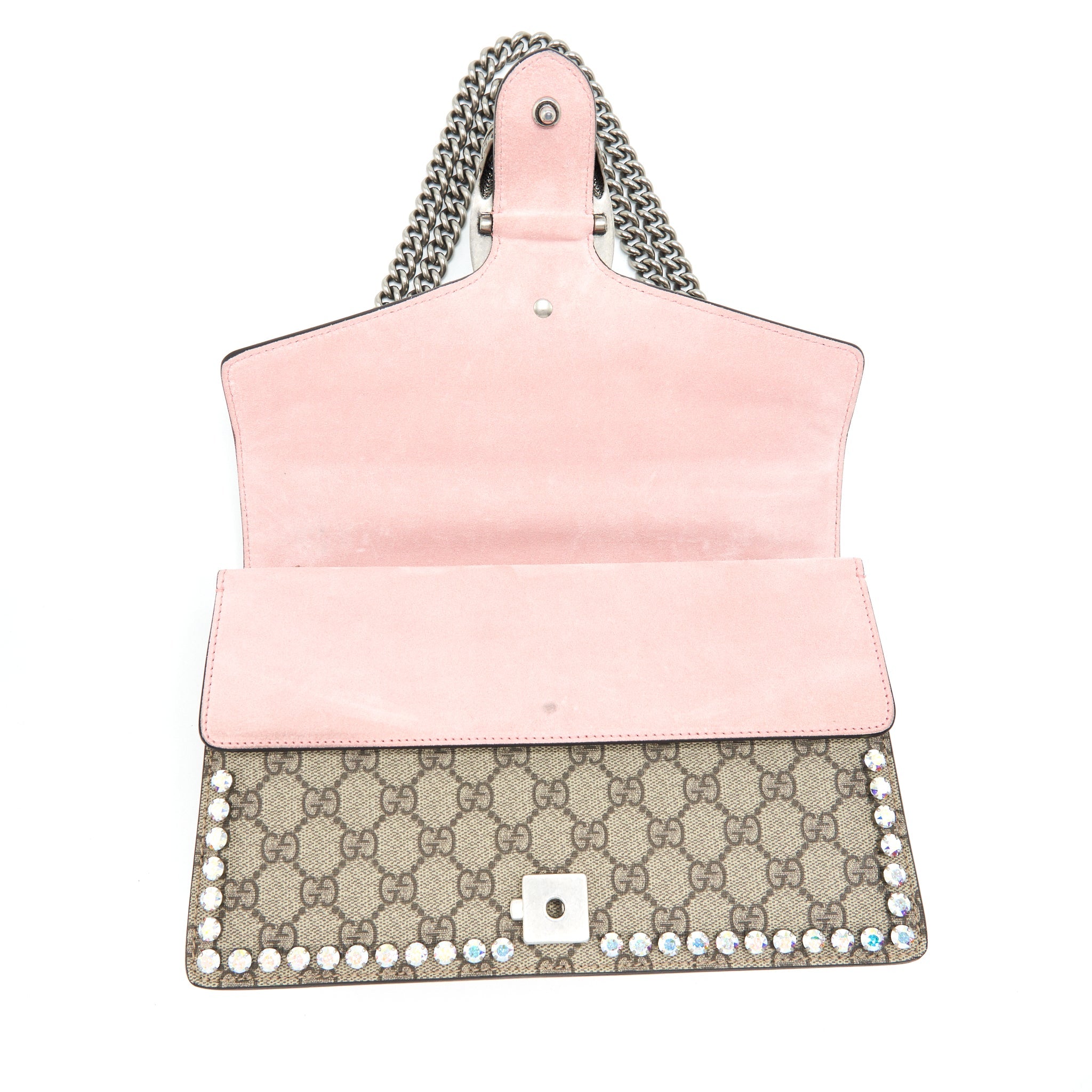 GUCCI DIONYSUS GG SMALL CRYSTAL SHOULDER BAG SHW