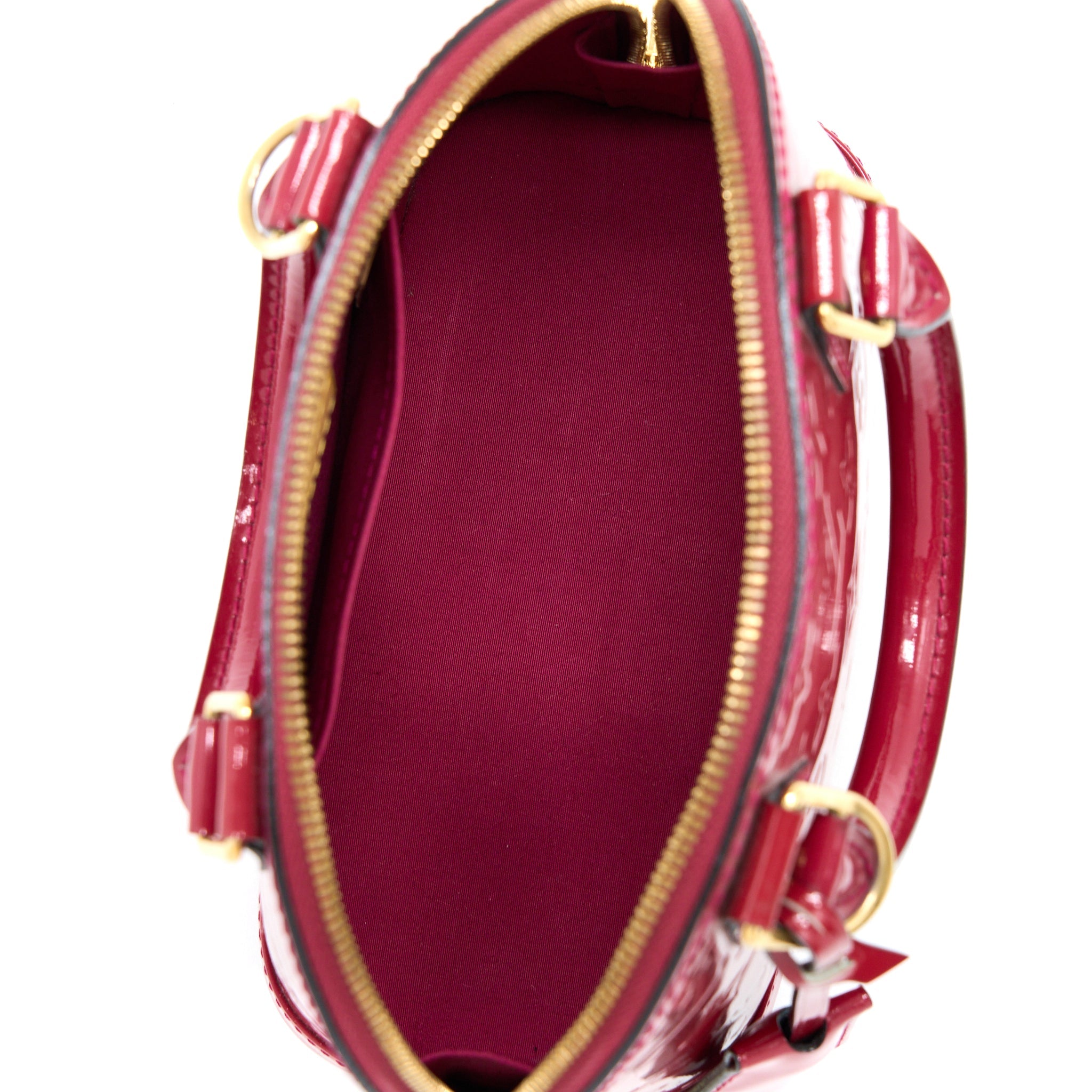 LOUIS VUITTON ALMA BB VERNIS ROSE INDIAN GHW