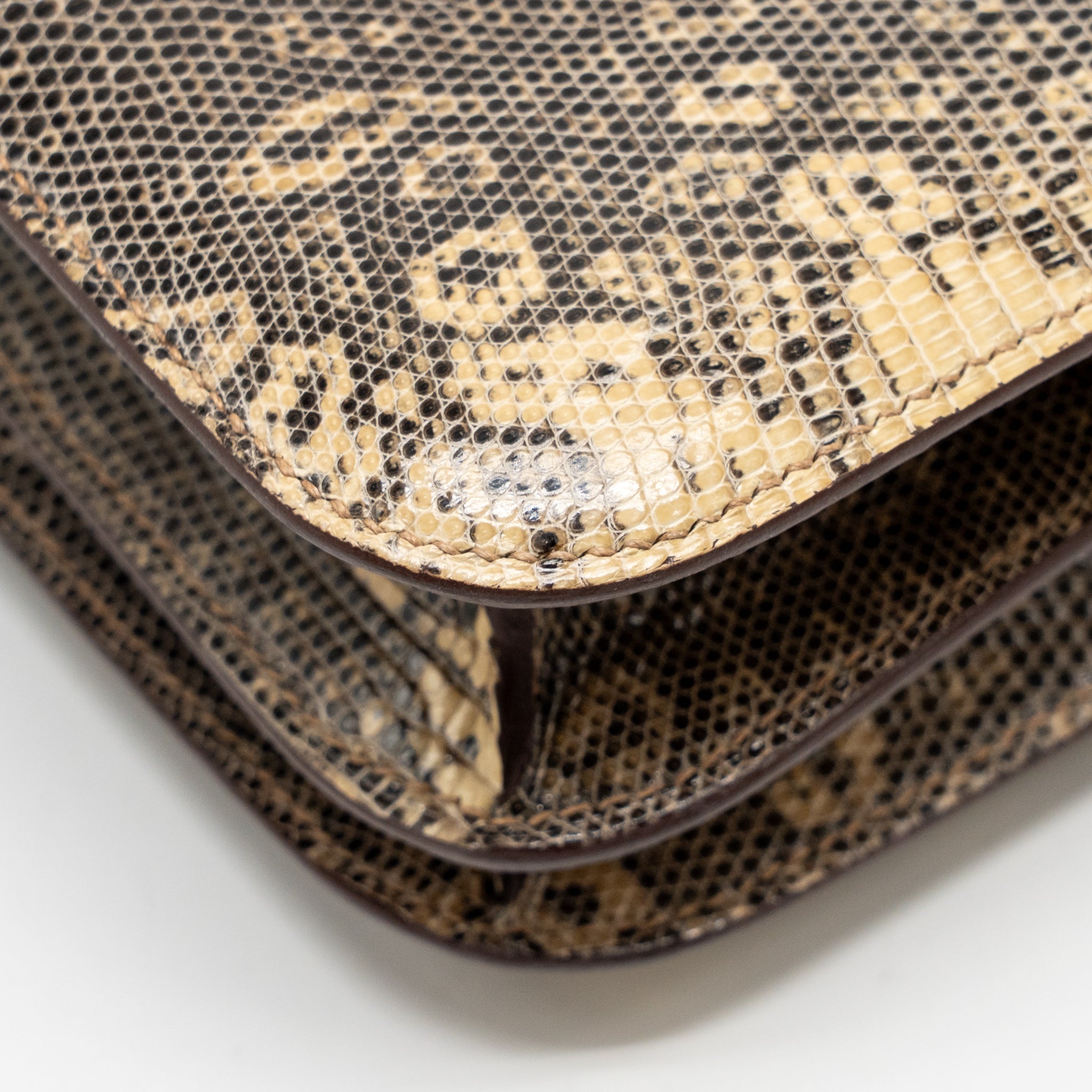HERMES MINI CONSTANCE LIZARD NATURA LISSE DESERT GHW