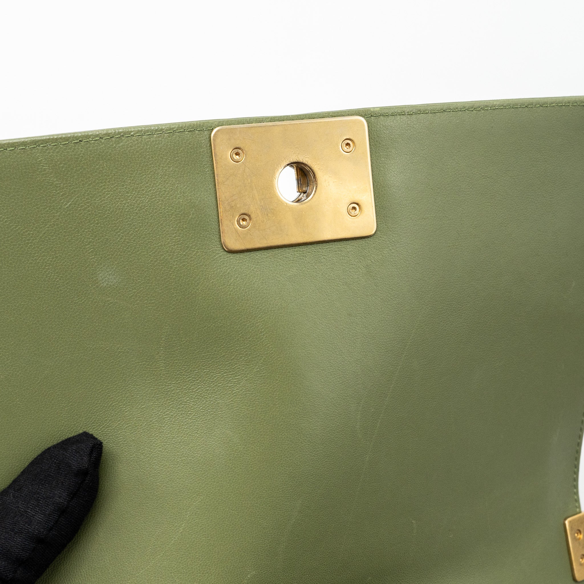 CHANEL MEDIUM BOY BAG LAMBSKIN GREEN GHW