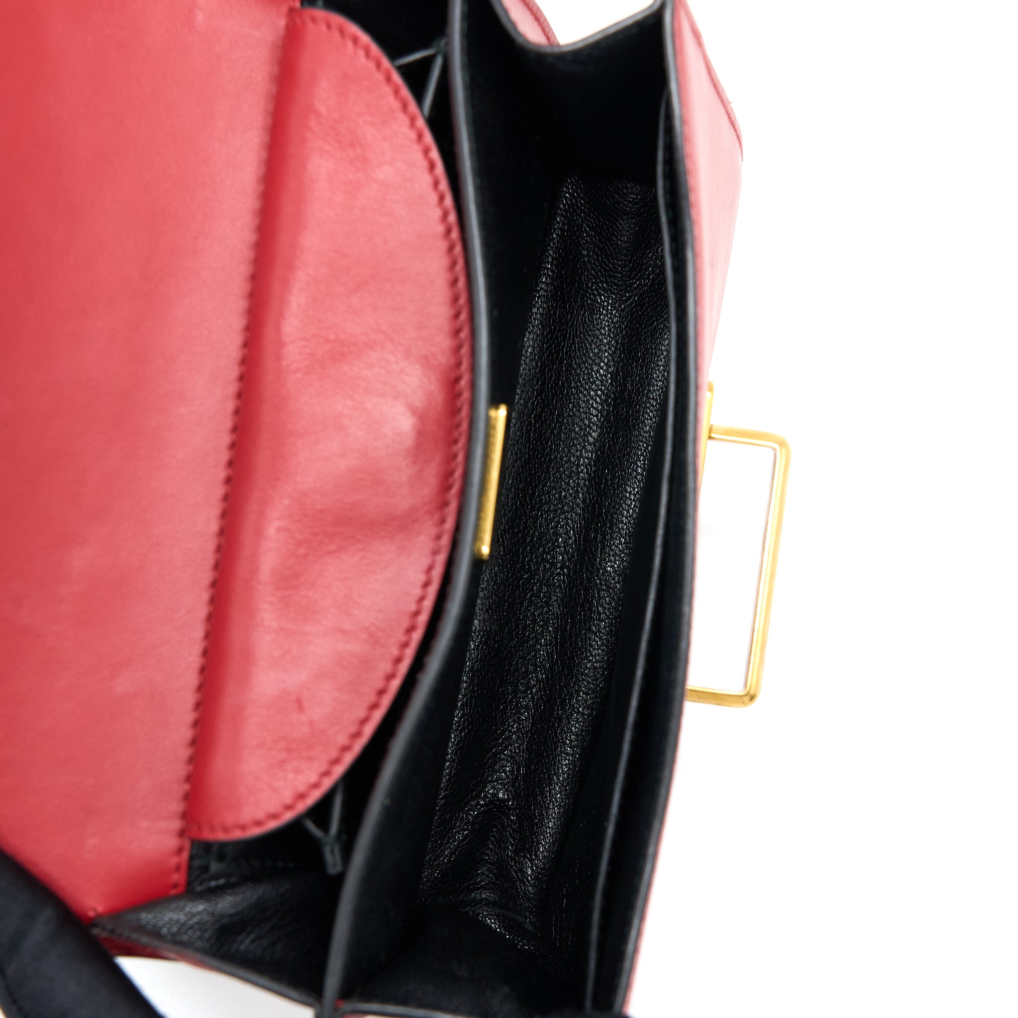 PRADA CASHIER BAG CALFSKIN RED /BLACK GHW