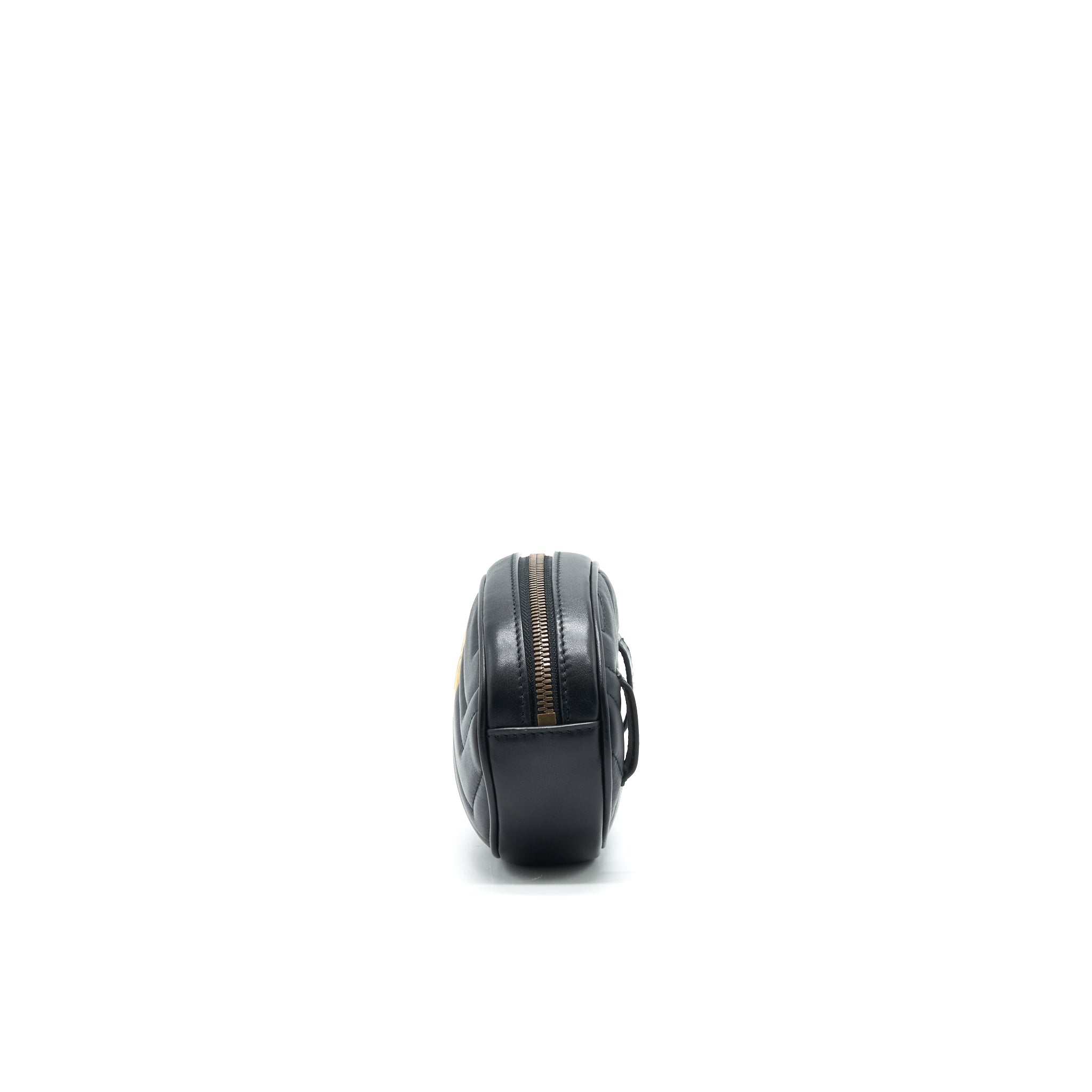 GUCCI GG MARMONT MATELASSE LEATHER BELT BAG IN BLACK 85CM