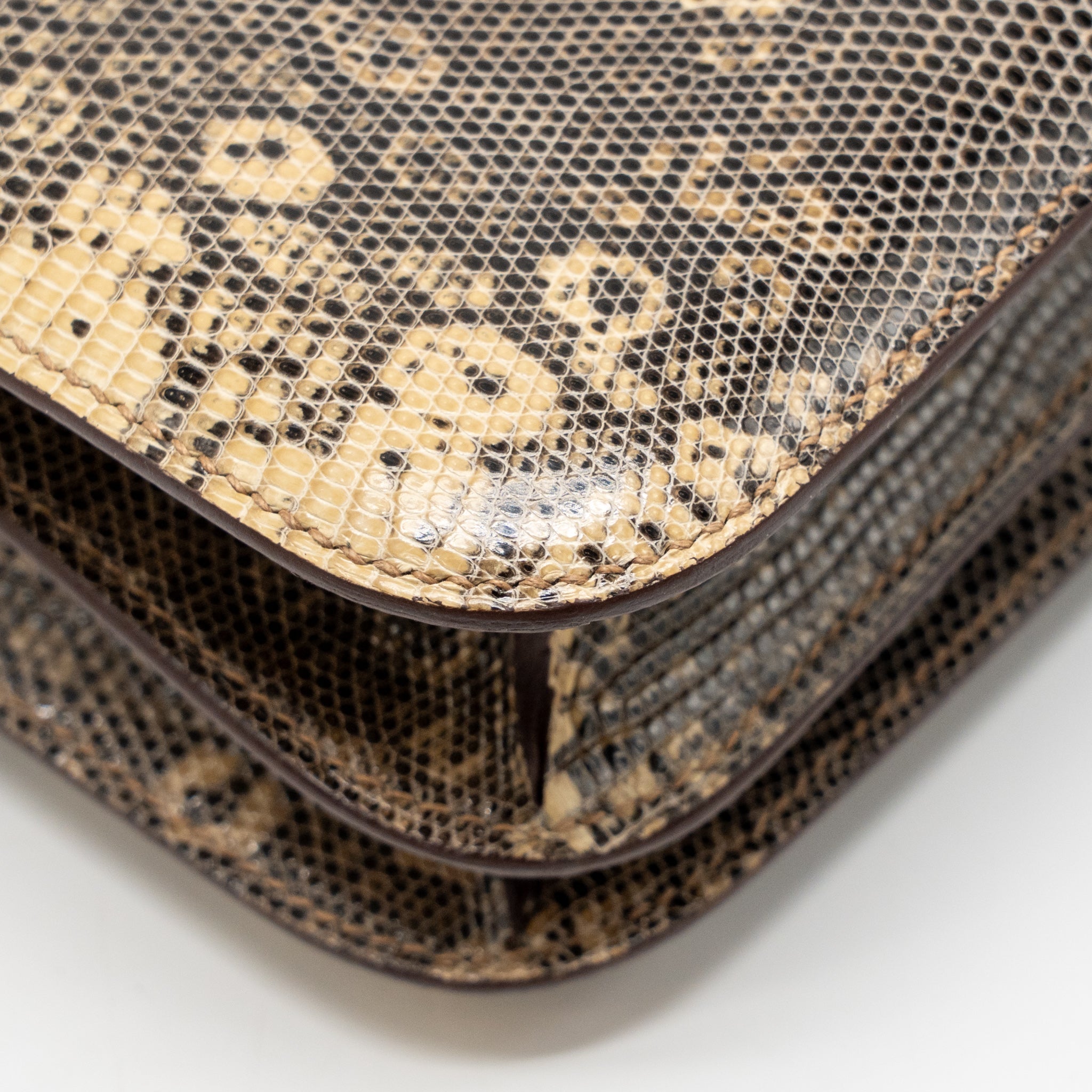HERMES MINI CONSTANCE LIZARD NATURA LISSE DESERT GHW