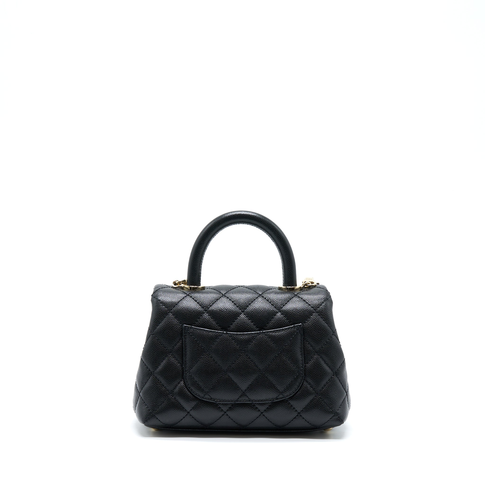 CHANEL MINI COCO HANDLE CAVIAR BLACK LGHW