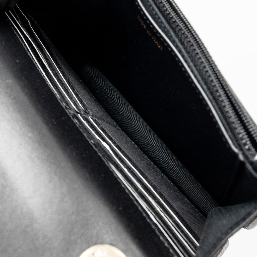 CHANEL TRENDY CC WALLET ON CHAIN LAMBSKIN BLACK LGHW (MICROCHIP)