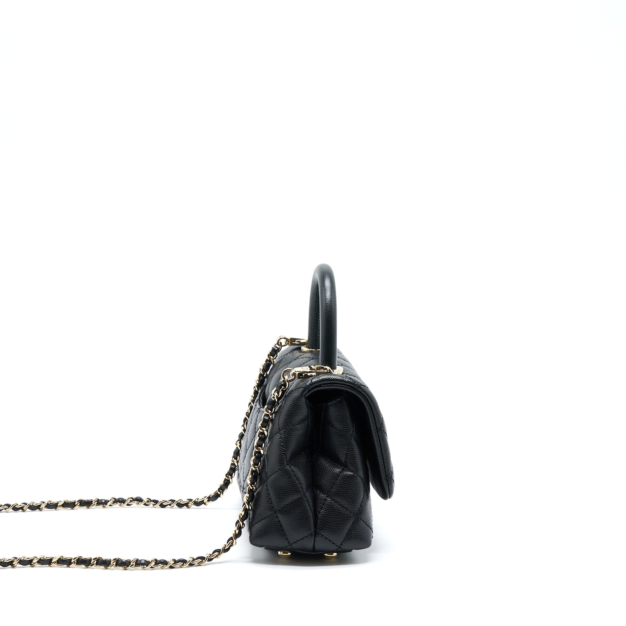 CHANEL MINI COCO HANDLE CAVIAR BLACK LGHW