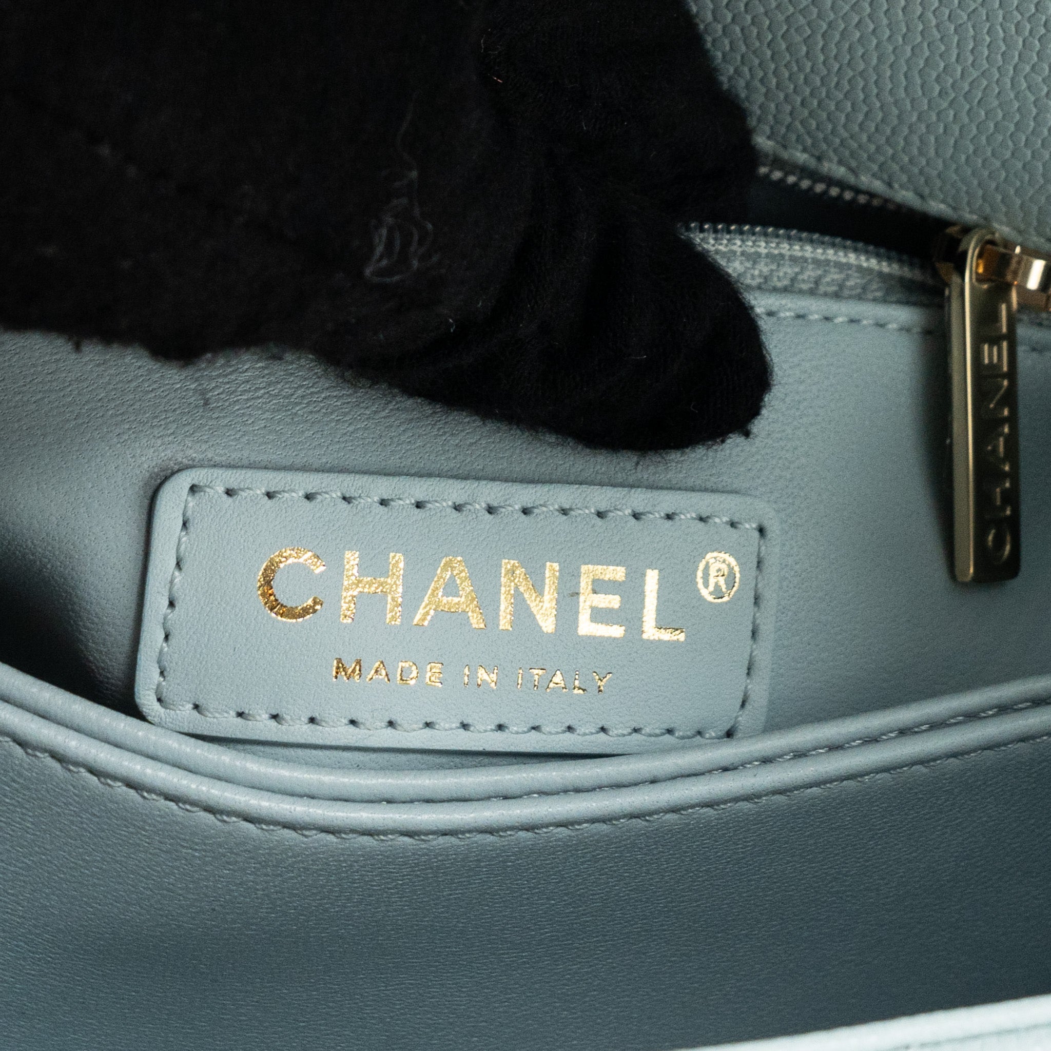 CHANEL SMALL COCO HANDLE CAVIAR LIGHT BLUE LGHW (MICROCHIP)