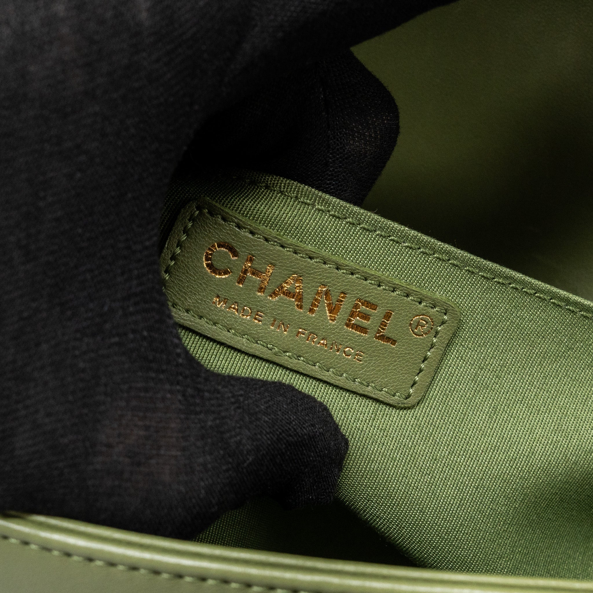 CHANEL MEDIUM BOY BAG LAMBSKIN GREEN GHW