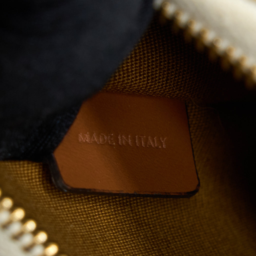 CELINE AVA BAG IN TRIOMPHE CANVAS AND CALFSKIN WHITE