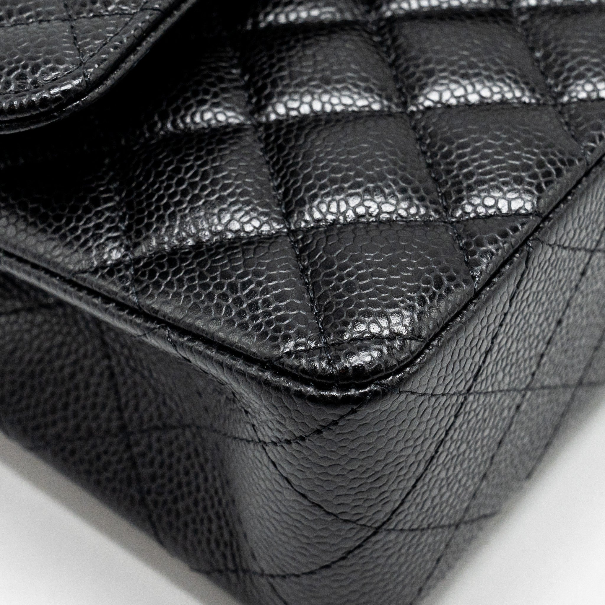 CHANEL SMALL CLASSIC DOUBLE FLAP BAG CAVIAR BLACK GHW
