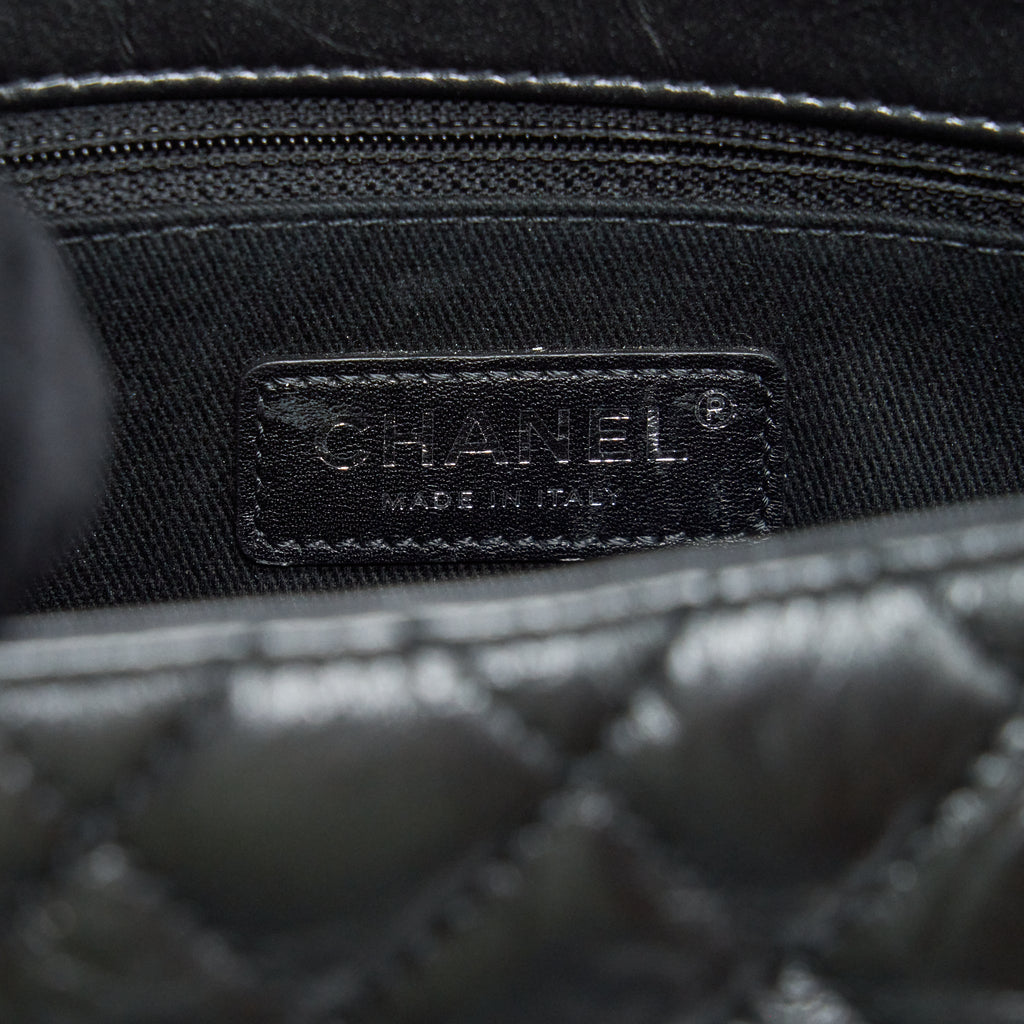 CHANEL SMALL COCO HANDLE AGED CALFSKIN SO BLACK WITH BLACK HARDWARE