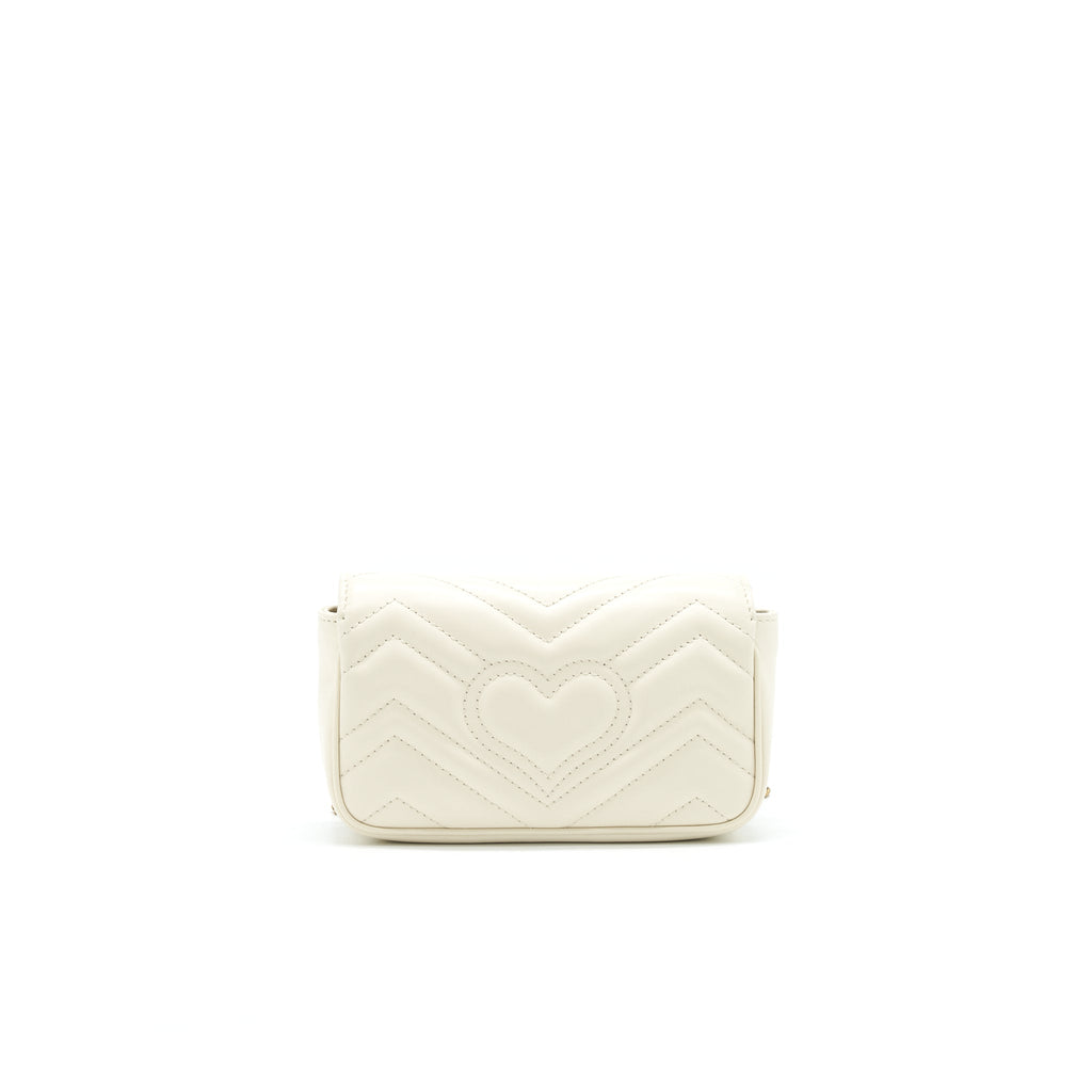 GUCCI GG MARMONT SUPER MINI BAG IN WHITE