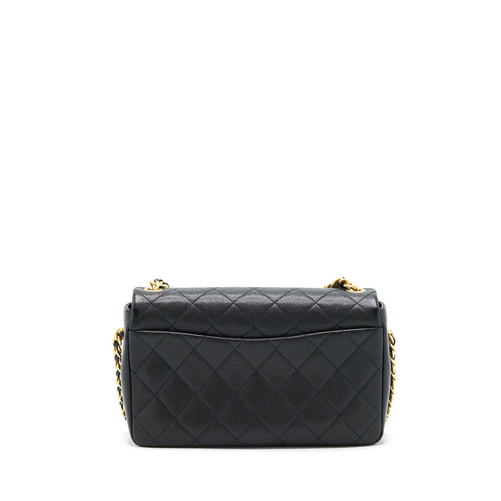 CHANEL SEASONAL FLAP BAG CAVIAR BLACK GHW