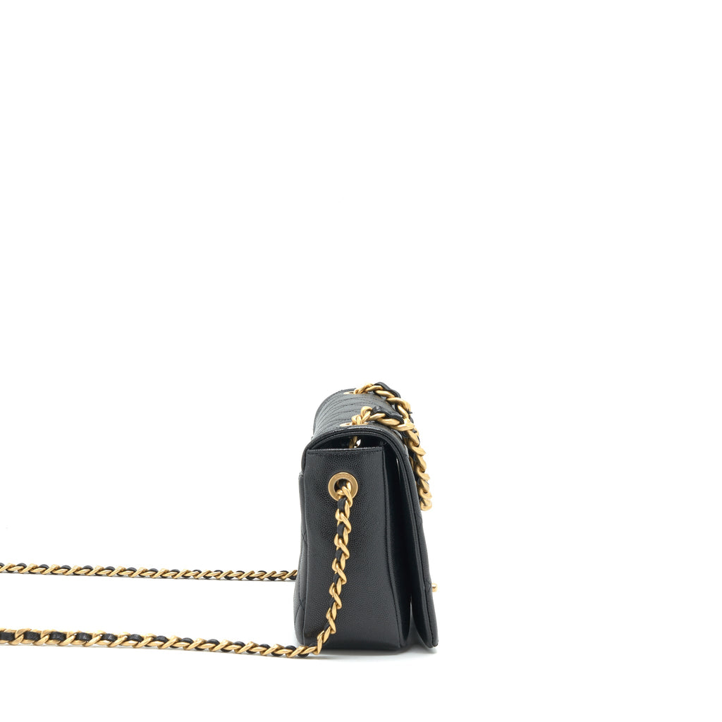 CHANEL SEASONAL FLAP BAG CAVIAR BLACK GHW