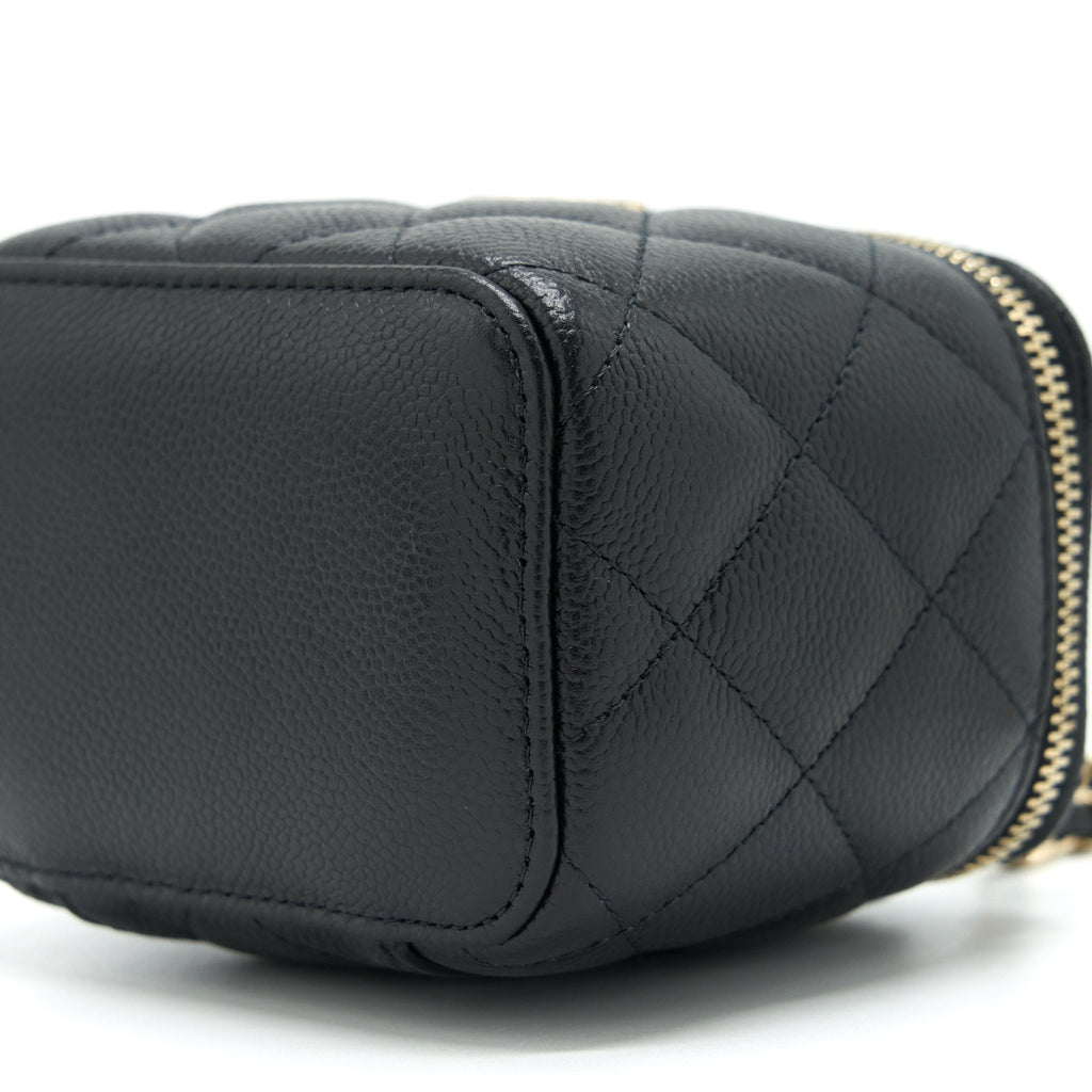 CHANEL MINI VANITY WITH CHAIN CAVIAR BLACK LGHW