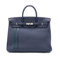 HERMES BIRKIN 40 OFFICER TOGO/SWIFT BLUE NUIT/VERT CYPRES SHW