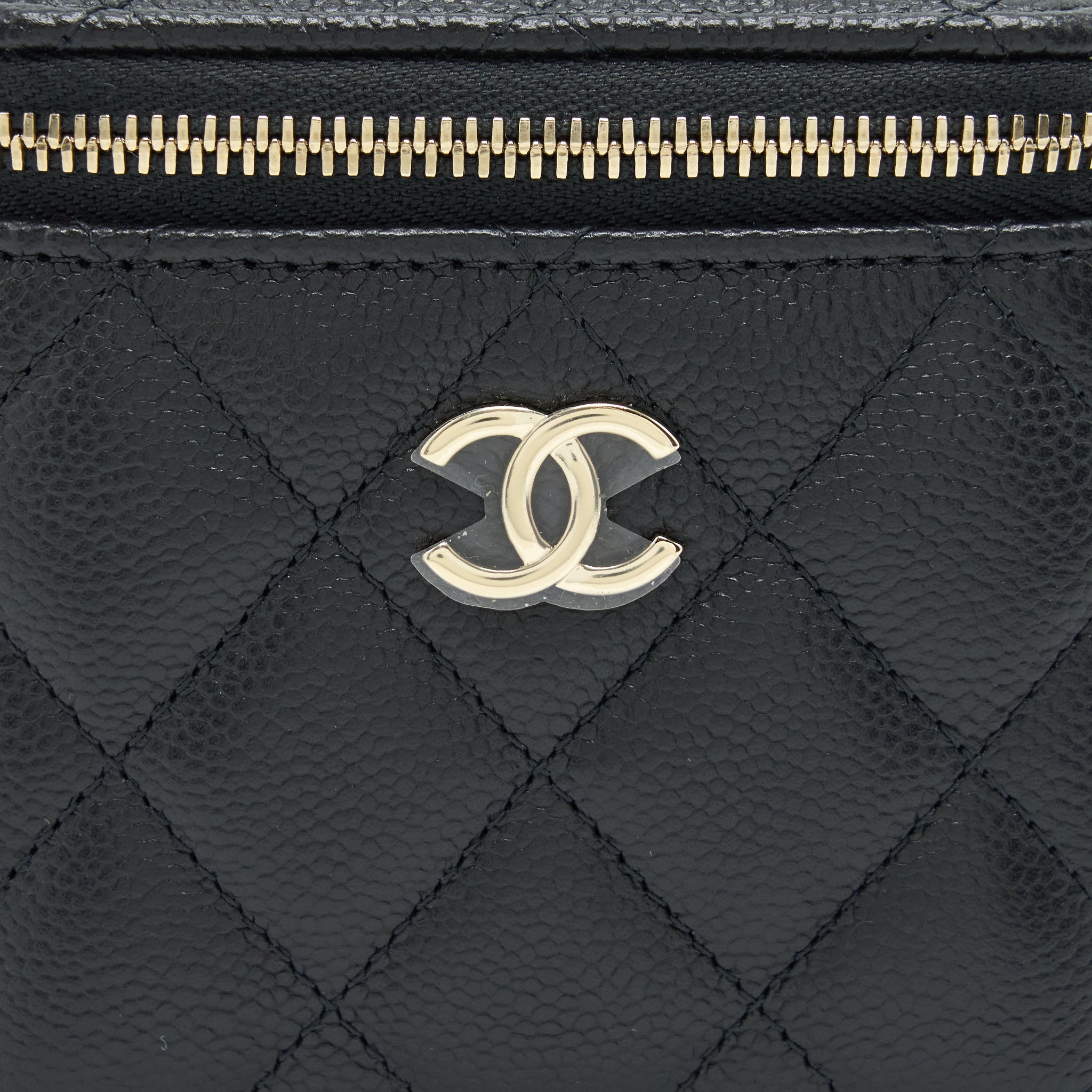 CHANEL MINI VANITY WITH CHAIN CAVIAR BLACK LGHW