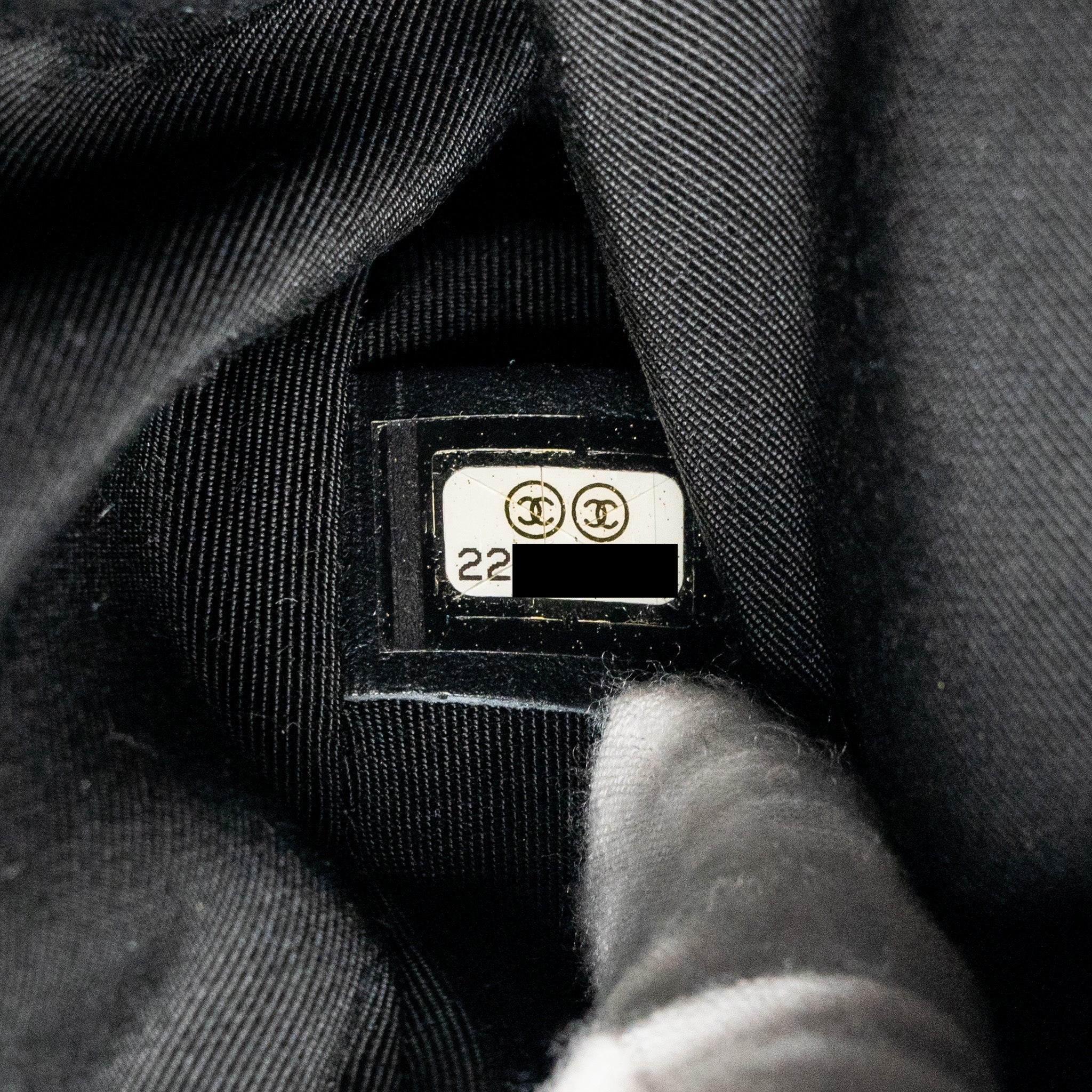 CHANEL QUILTED FLAP WITH FABRIC EDGE LAMBSKIN GREY/ BLACK WITH BLACK HARDWARE