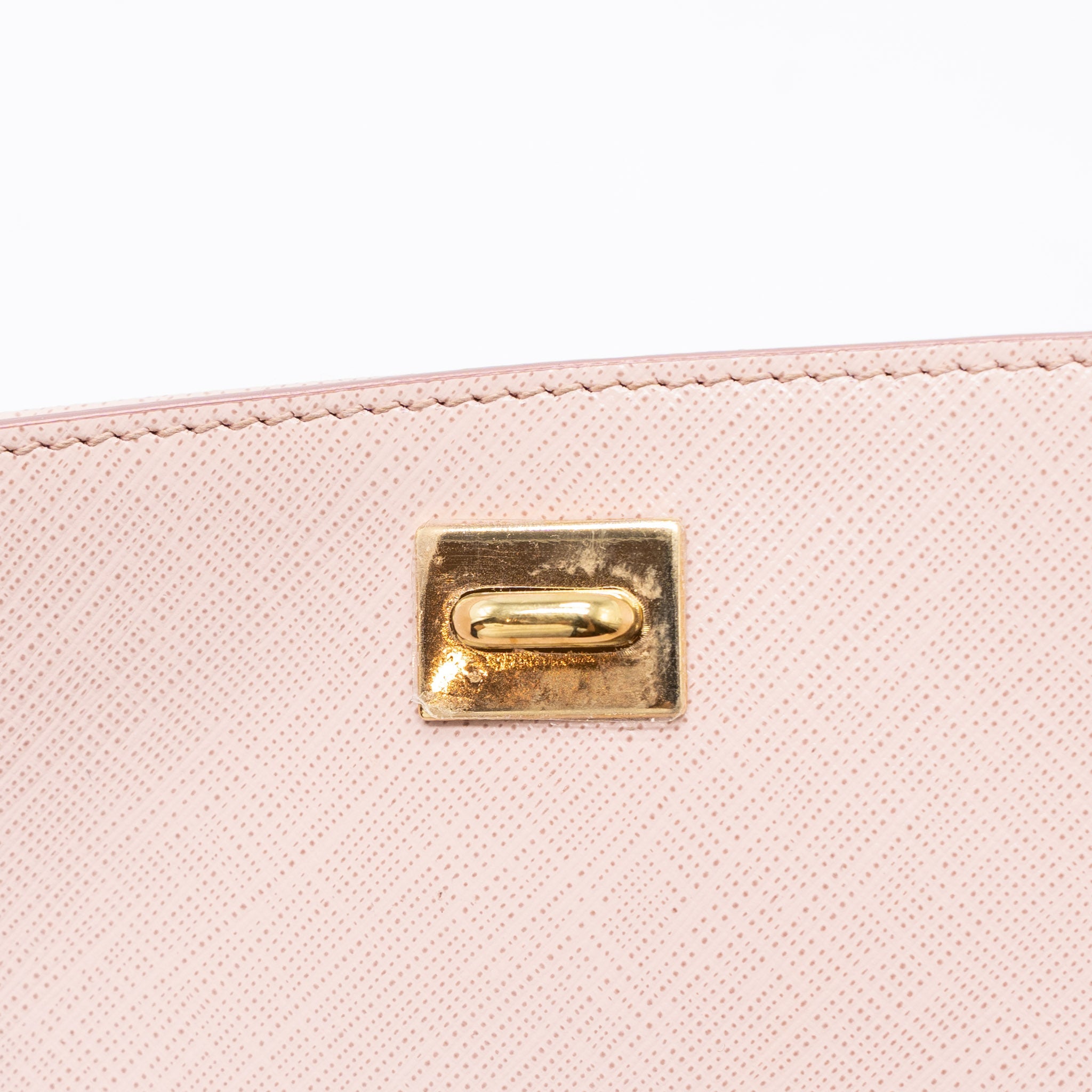SALVATORE FERRAGAMO TOP HANDLE FLAP BAG CALFSKIN LIGHT PINK GHW