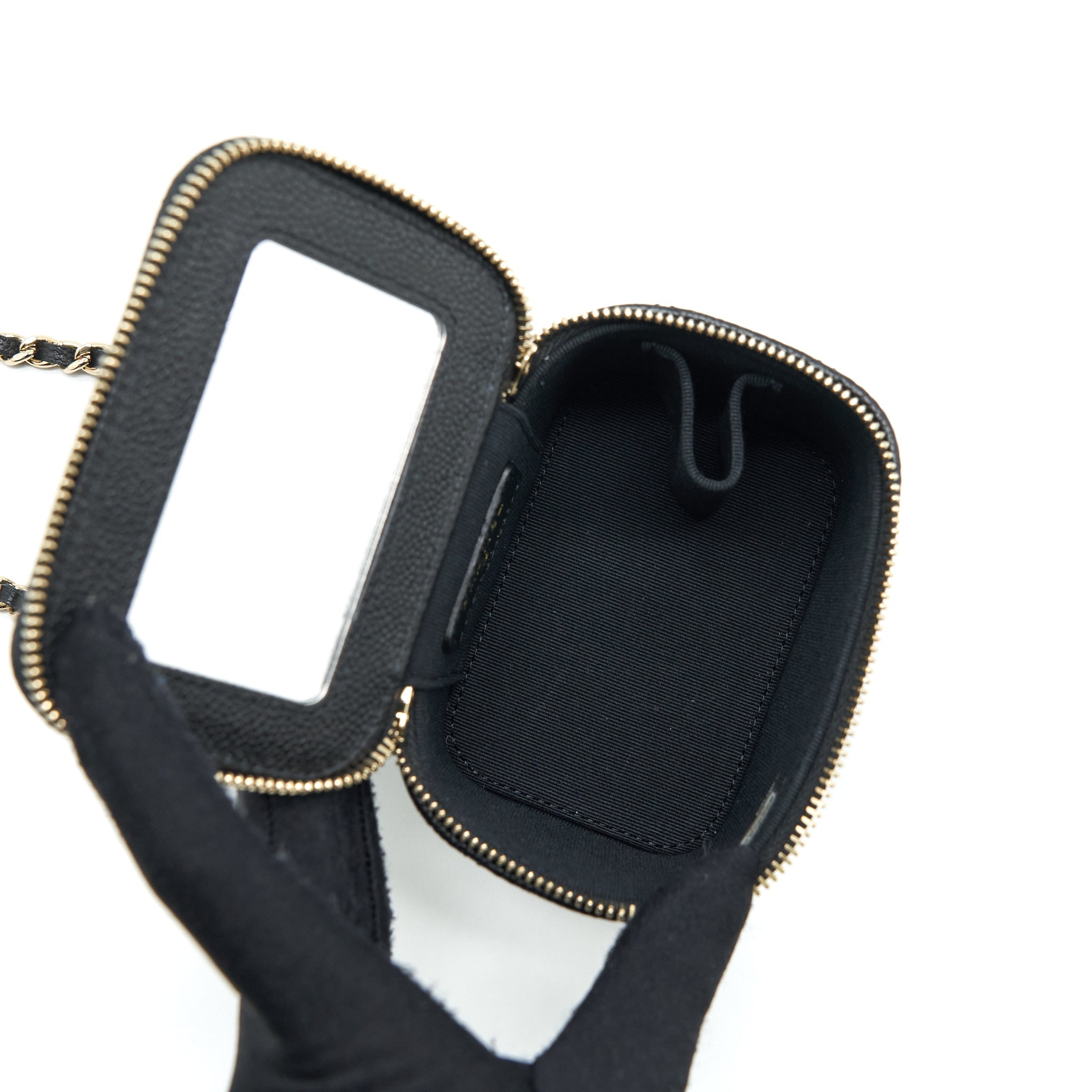 CHANEL MINI VANITY WITH CHAIN CAVIAR BLACK LGHW